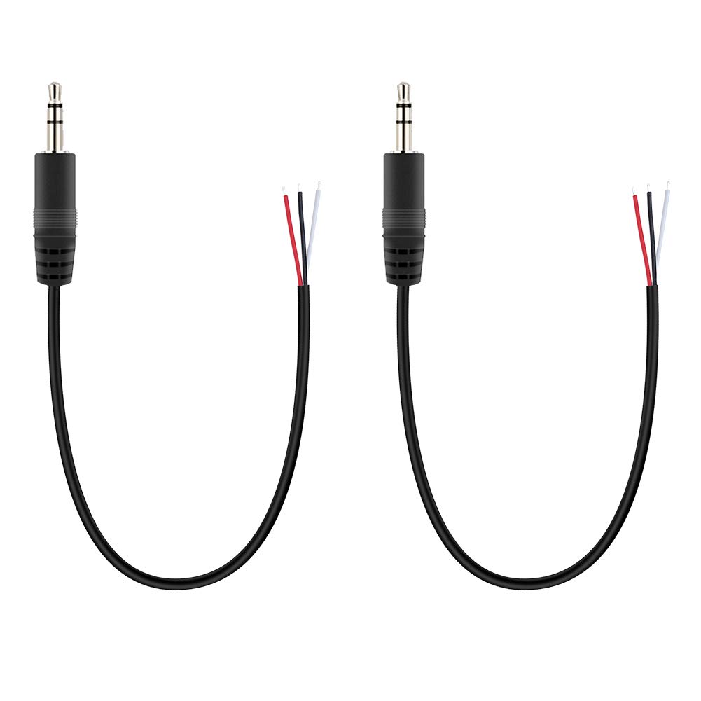 Fancasee 2-Pack 3.5mm TRS Stereo Male to Bare Wire Speaker Cable Adapter - 1/8