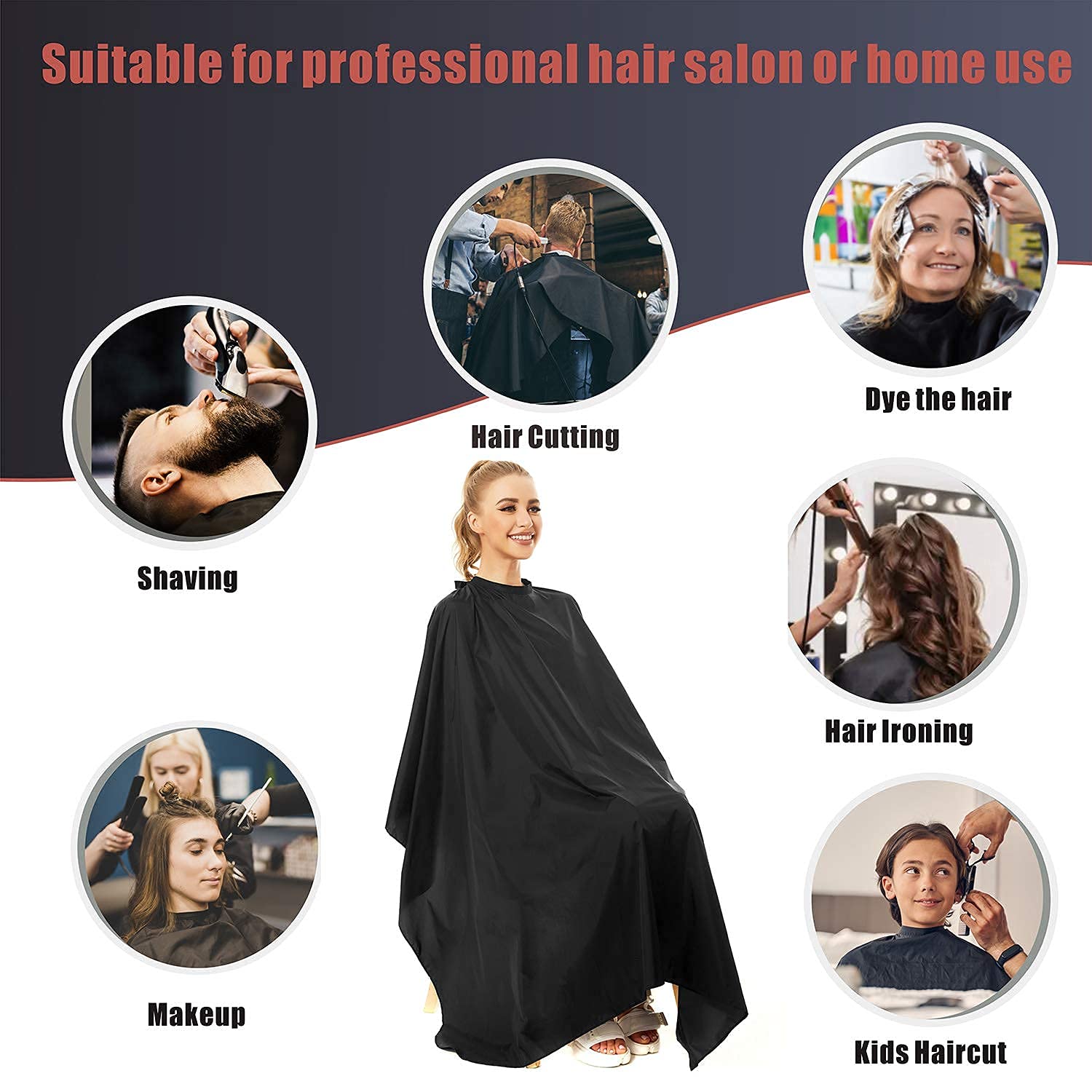 SIYAA Waterproof Barber Hair Cutting Cape - Salon Hairdressing Apron for Men, Women & Kids (Pack of 1) | Professional Haircut, Styling & Grooming Essential