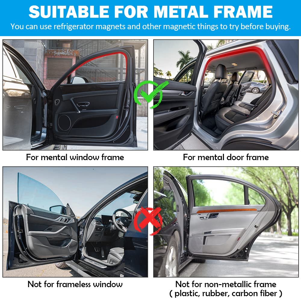 HOMEYA 4-Piece Car Side Window Sun Shade with Magnet & Velcro - UV Protection & Blackout Curtains for Front/Rear Windows - Perfect for Camping, Sleeping, Baby & Kids Privacy Protection