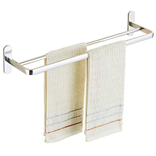 304 Stainless Steel Double Towel Bar - No Drilling Bathroom Towel Rack (60cm) for Modern Homes - Perfect for Bathrooms, Kitchens & Laundry Rooms