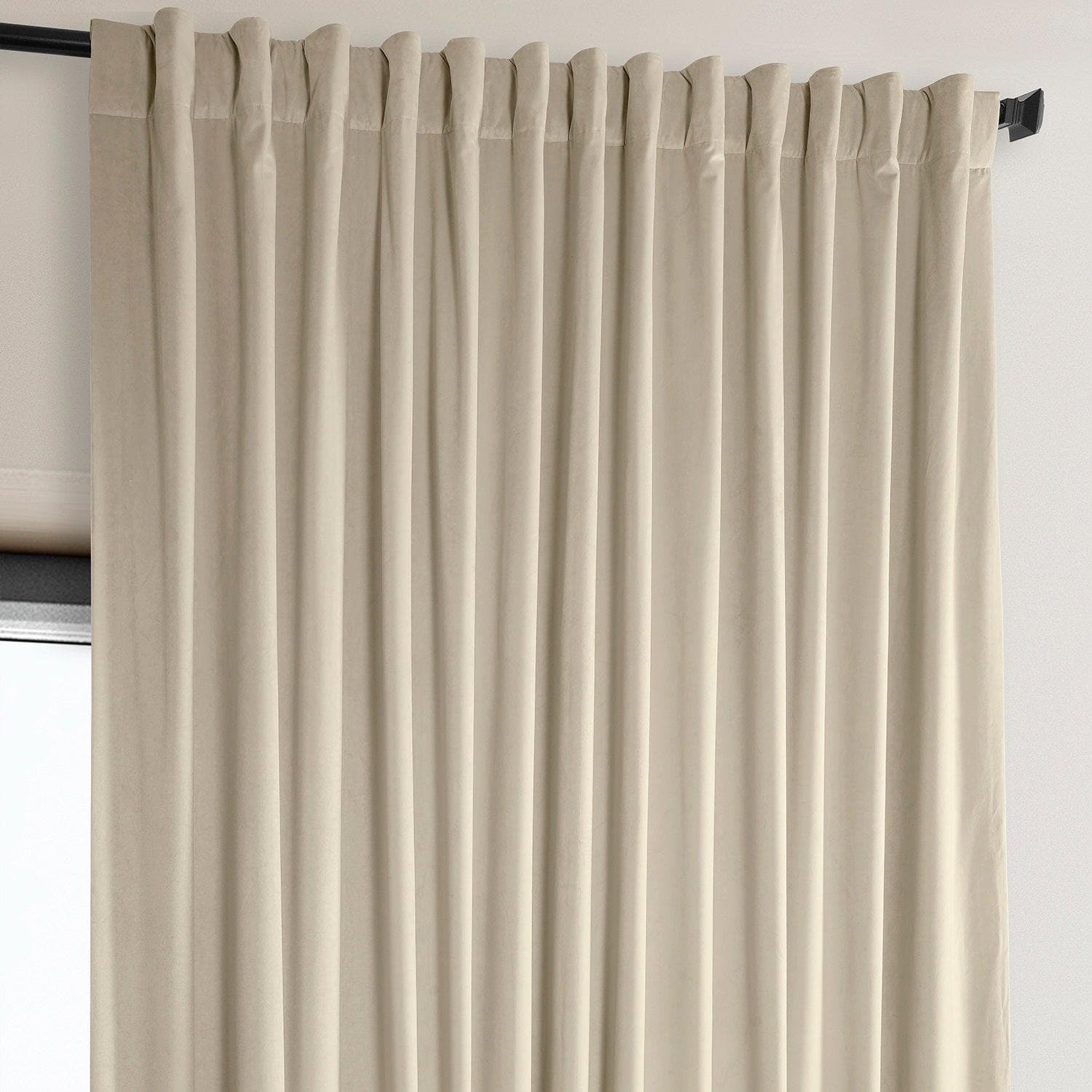 Luxury Angora Beige Extra Wide Plush Velvet Blackout Curtains for Bedroom & Living Room - Soundproof Thermal Insulated Drapes for Hotels, Home Theater, and Nursery