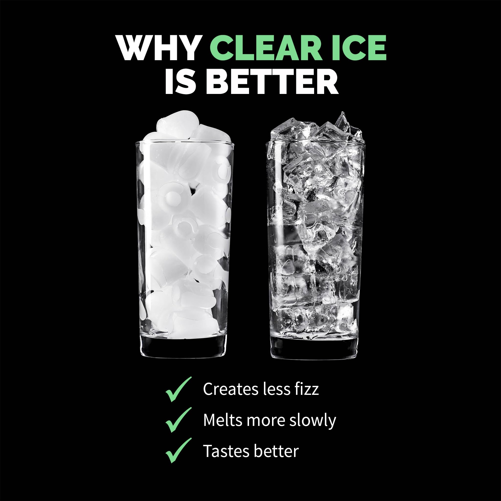 Premium Clear Ice Cube Maker Machine - Fast 15-Minute First Batch, 40 lbs Daily Output | Stainless Steel Countertop Portable Design (IM200SS) | Perfect for Home Bars, Cocktails, and Commercial Use