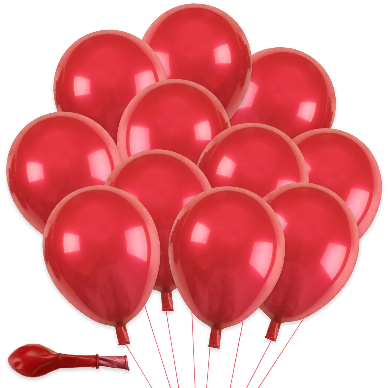 50 PCS 10 Inch Double-Layered Chrome Hot Pink Metallic Latex Balloons - Premium Party Decor for Birthday, Baby Shower, Wedding, Bridal, Anniversary & Graduation Celebrations - Perfect for Indoor/Outdoor Party Decorations