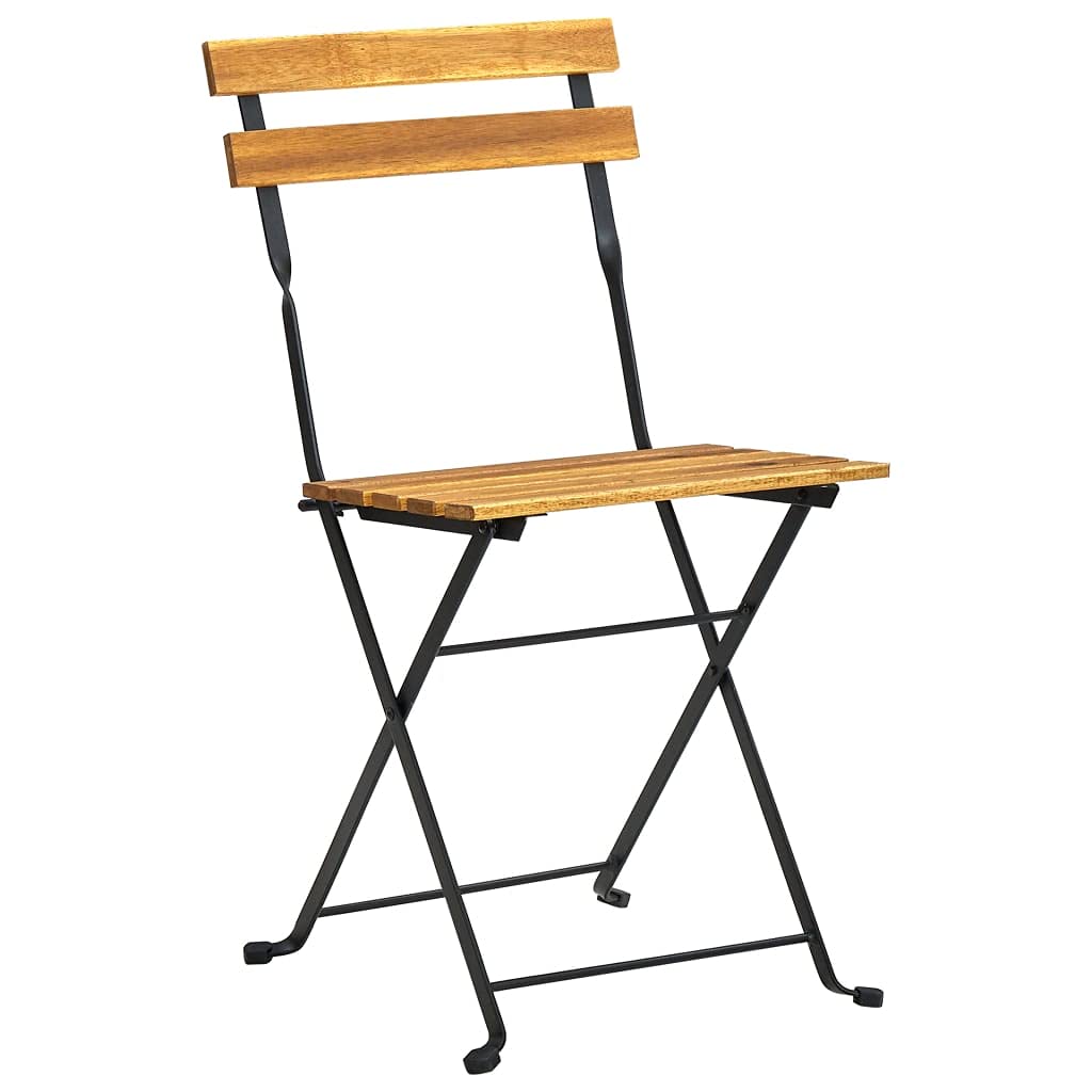 FAMIROSA 2-Pack Folding Patio Chairs - Steel Frame with Solid Acacia Wood - 22 lbs - Outdoor Furniture for Garden, Poolside, and Backyard Relaxation