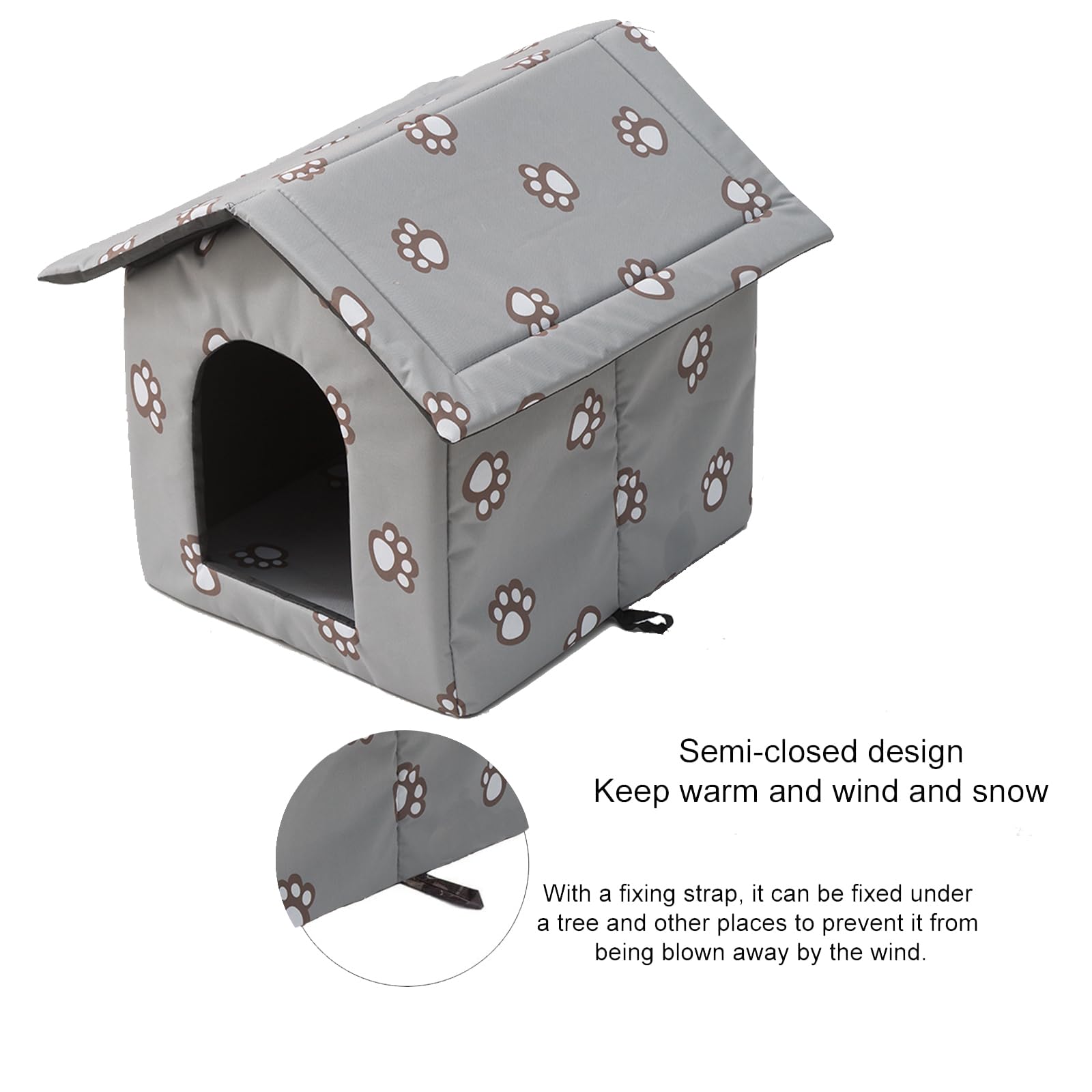 Outdoor Cat House for Feral & Stray Cats - Weatherproof, Insulated Pet Shelter with Transparent Curtain - Cozy Winter Protection for Outdoor Cats & Small Dogs - Perfect for Backyard, Garden & Porch Use