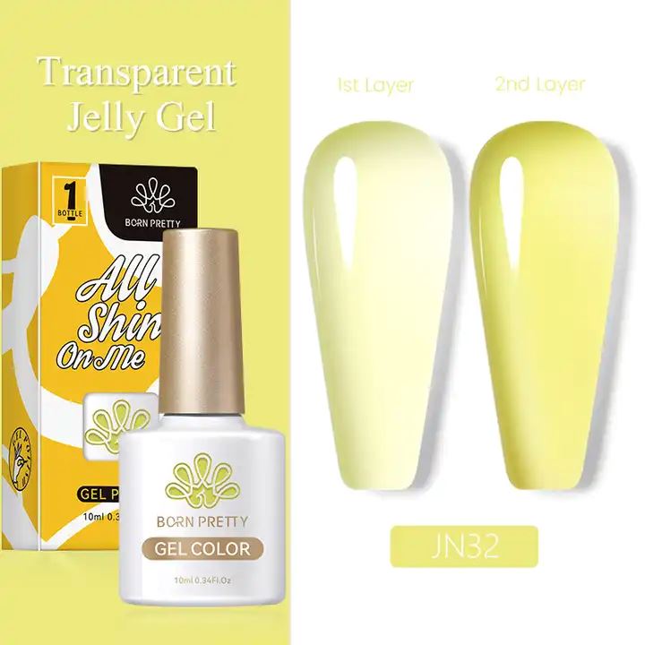 Born Pretty Jelly Nude Gel Polish - Long Lasting Soak Off UV LED Nail Polish for Salon & Home Manicure - Perfect for Weddings, Parties & Everyday Wear