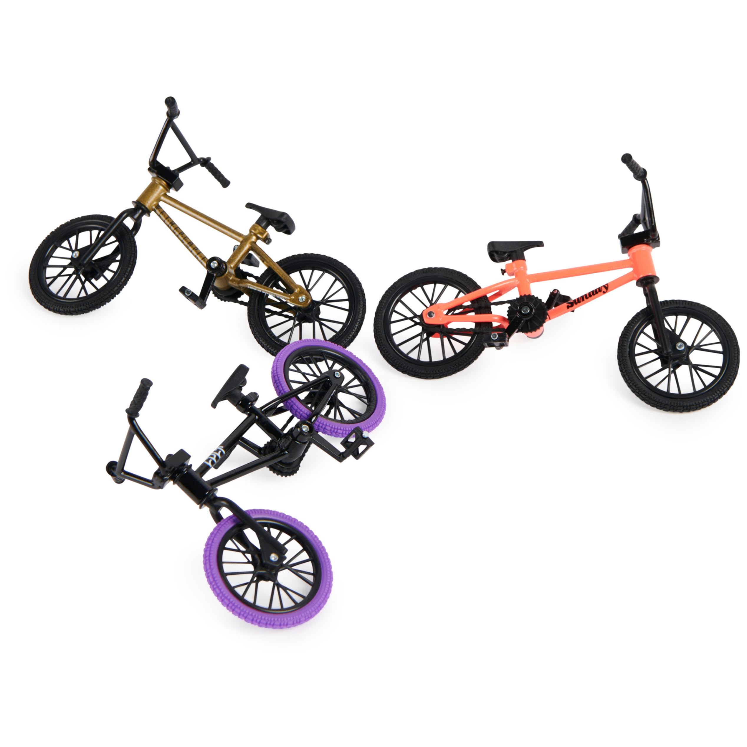 Tech Deck BMX Finger Bike 3-Pack - Collectible & Customizable Mini BMX Bicycle Toys for Kids & Adults Ages 6+ - Perfect for Stunt Shows, Desk Racing & Collector Displays (Amazon Exclusive)