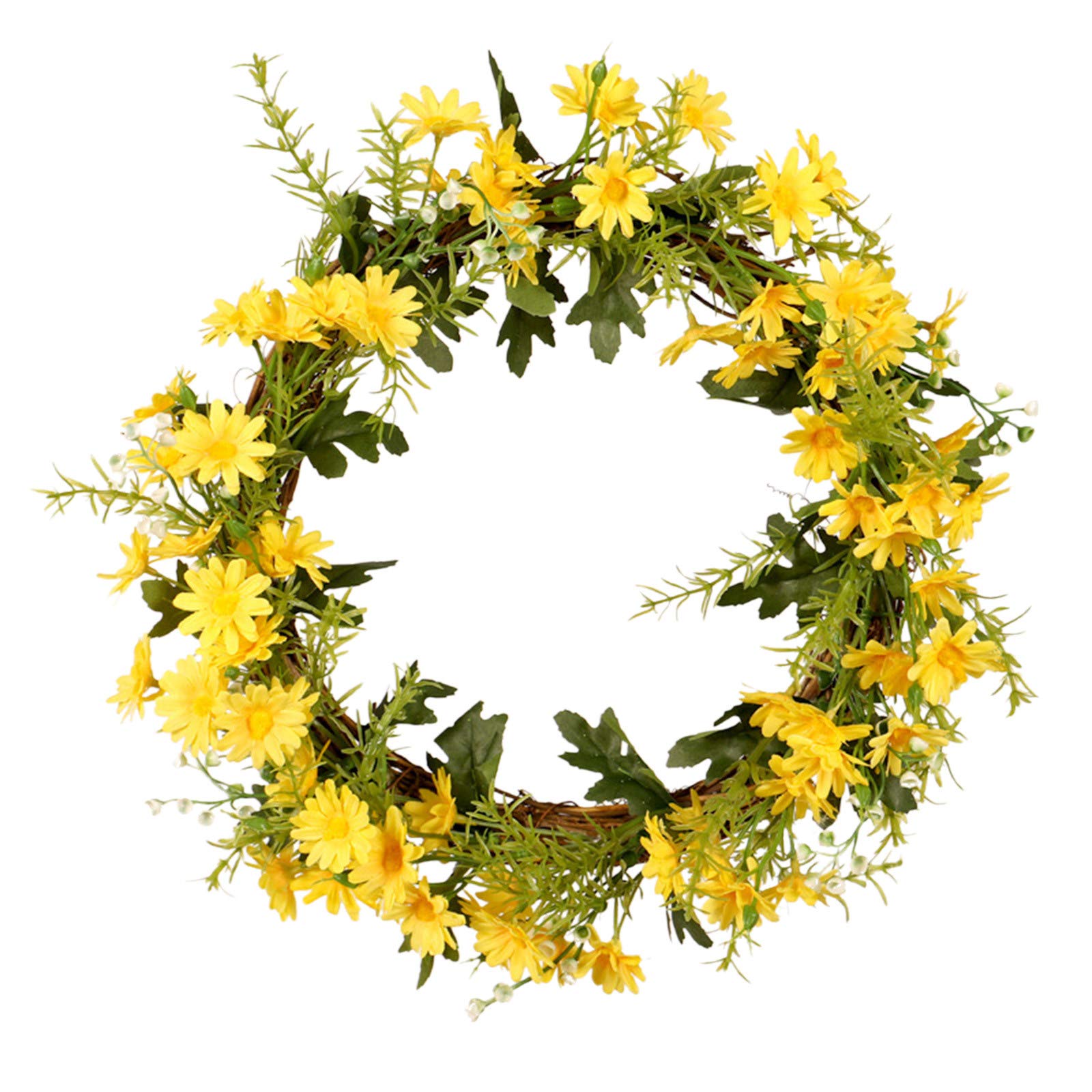 Spring Artificial Plastic Door Wreath - Elegant Front Door Leaf Decor for Home & Outdoor Fall Decoration | Perfect for Seasonal Porch, Garden & Entryway Decorating