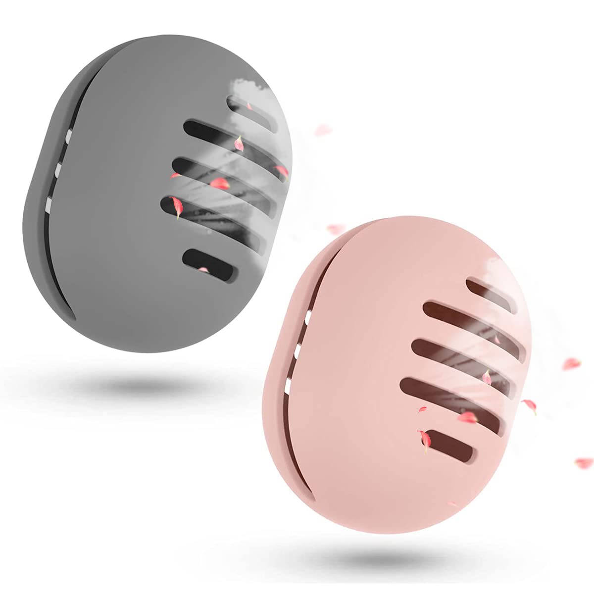 MAYCREATE® 2-Pack Makeup Sponge Holder Set - Breathable Silicone Beauty Blender Storage Case, Eco-Friendly Travel Organizer for Wet/Dry Cosmetic Sponges (Grey & Pink) | Perfect for Home Vanity, Travel & Shower Use