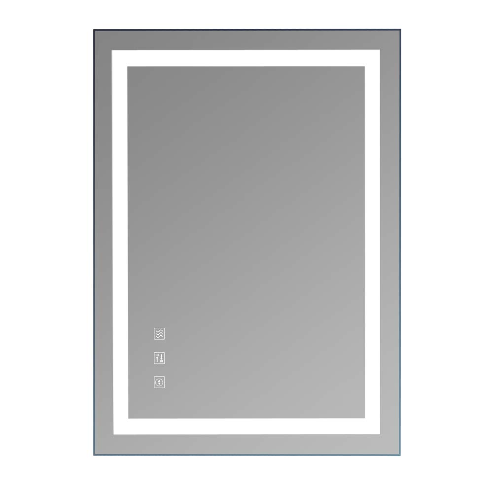 Square Touch LED Bathroom Mirror with Tricolor Dimming Lights - 32 x 24 Inches - Modern Vanity Mirror for Makeup, Shaving & Home Decor