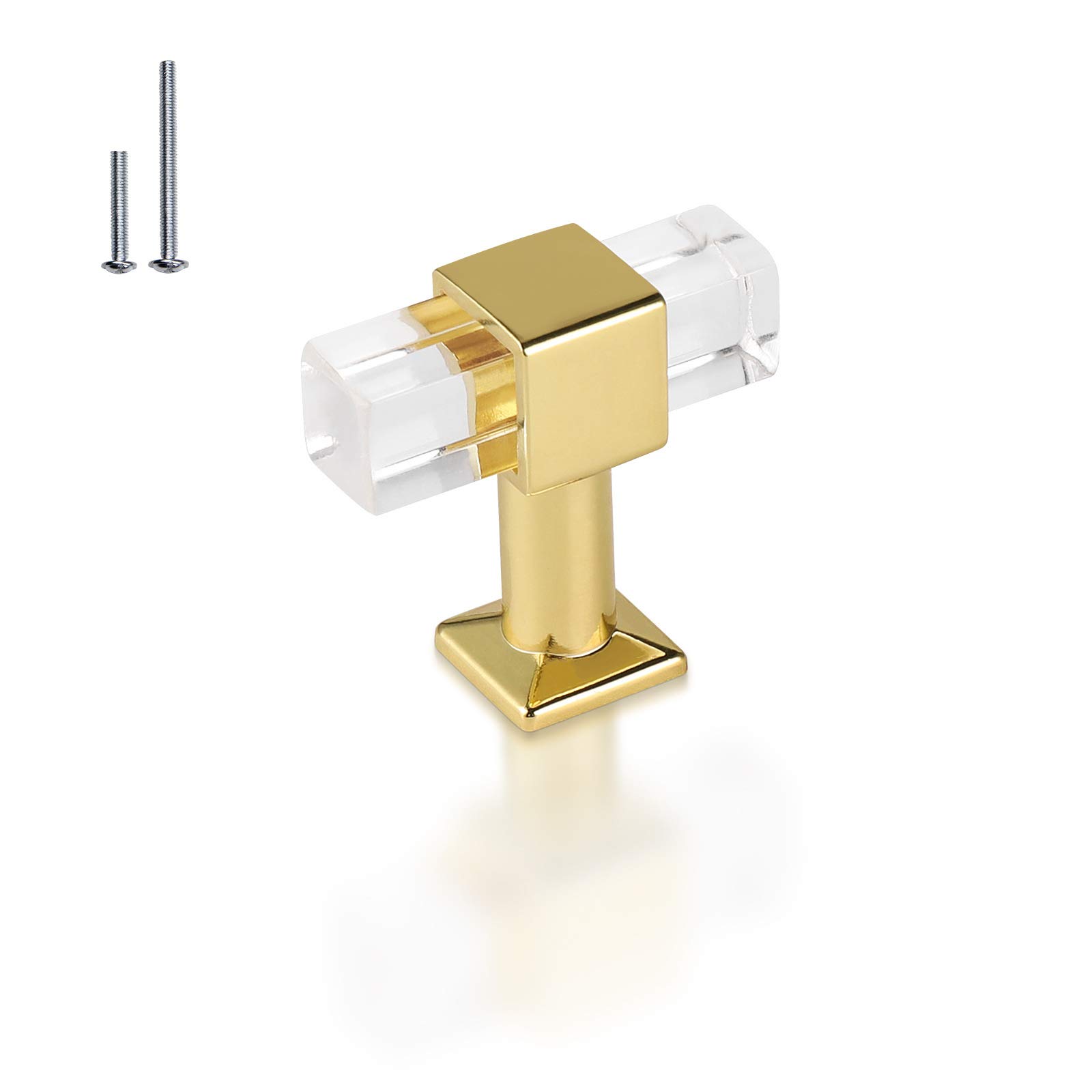 Mengico 25 Pack Gold Cabinet Knobs - Elegant Kitchen Cabinet Pulls with Lucite Crystal Drawer Handles - Perfect for Modern Cabinets, Dressers & Furniture Upgrades