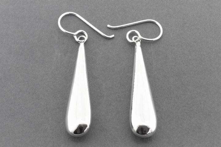 Sterling Silver Flattened Tubular Drop Earrings for Women - Elegant Dangle Jewelry for Parties, Weddings & Everyday Wear