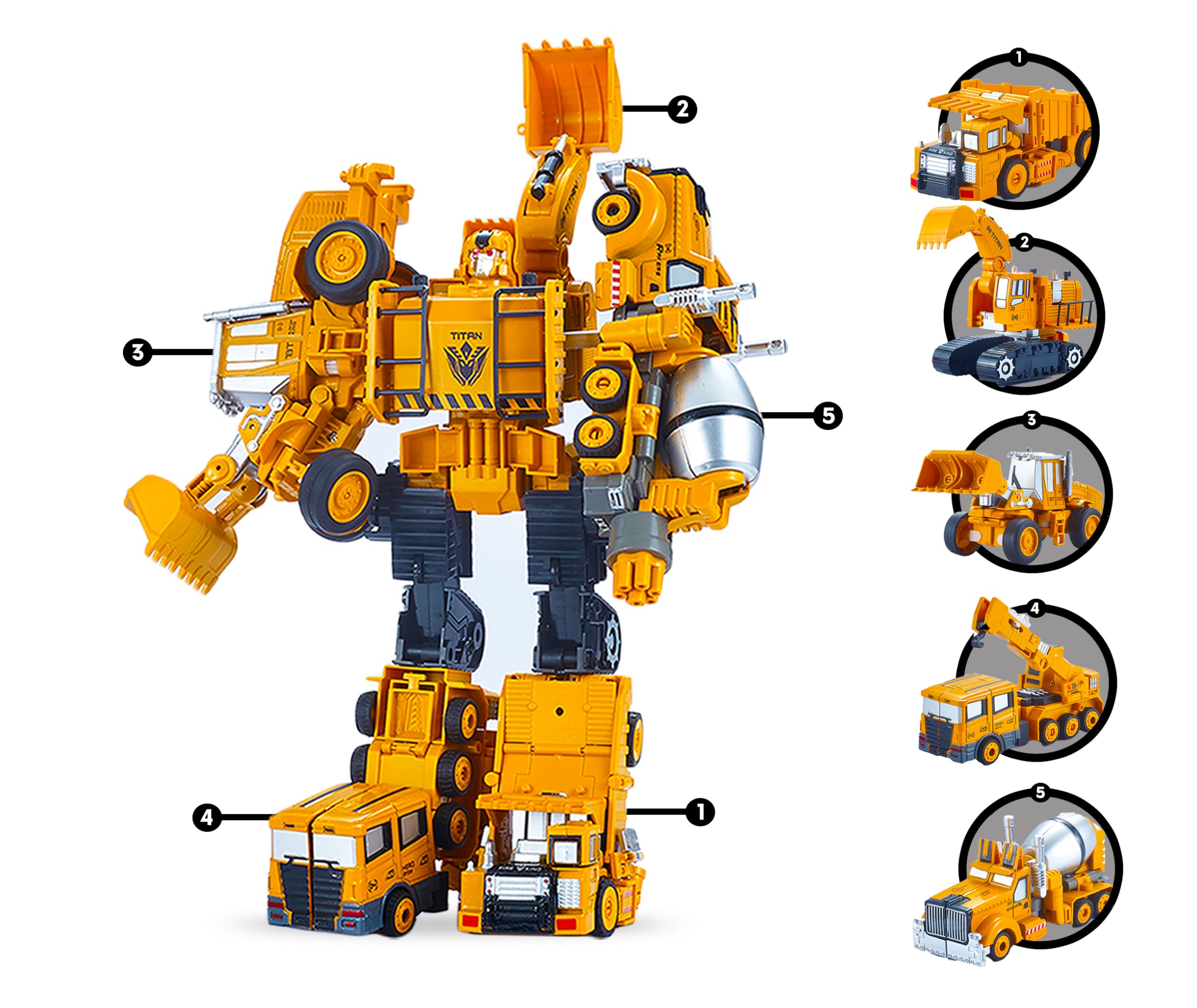 Big Mo's Toys Tractor Robot Construction Set - 5 Piece Transforming Truck to Robot STEM Building Kit - Educational DIY Action Figures for Kids - Perfect for Birthday, Christmas Gifts & Creative Playtime
