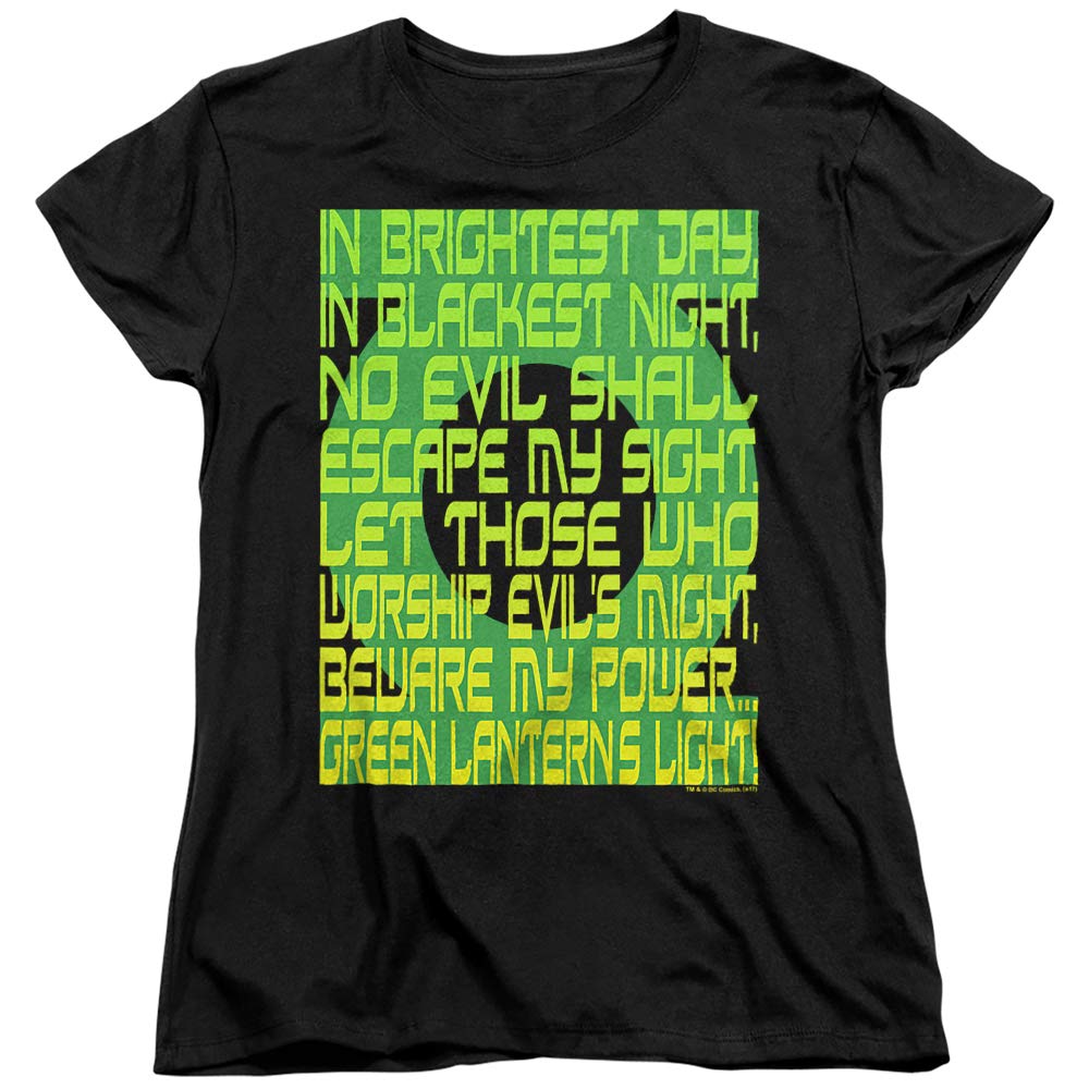 Green Lantern Oath Women's T-Shirt | DC Comics Superhero Graphic Tee for Fans | Perfect for Cosplay, Comic Con & Casual Wear