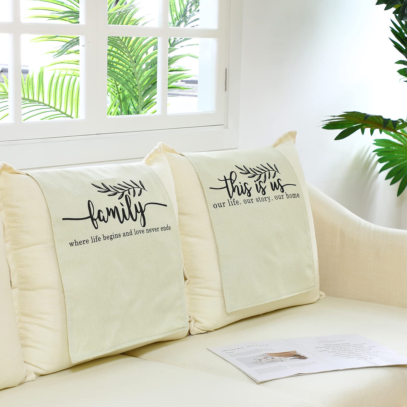 Tatuo 2-Pack Inspirational Headrest Covers - 26.77 x 16.93 Inch Elegant Furniture Protectors for Chairs, Recliners & Sofas - Home Decor Slipcovers with Motivational Quotes - Perfect for Living Room, Office & Car Interior Protection