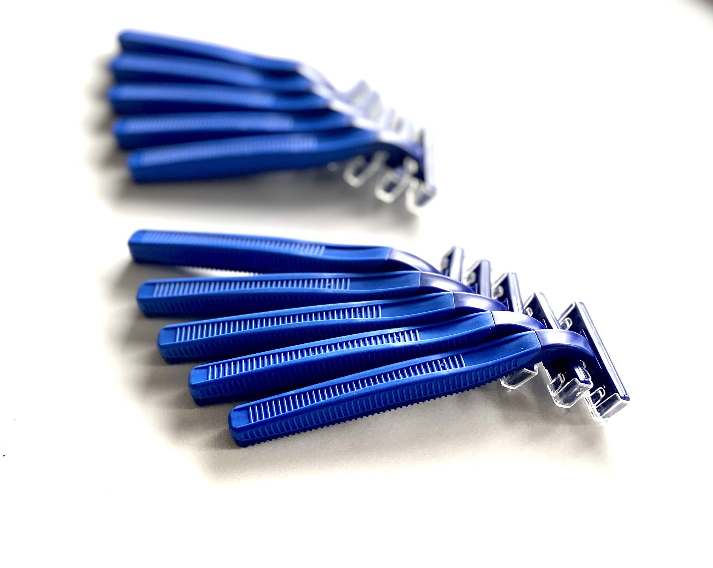 Premium 20-Pack Stainless Steel Disposable Razor Blades - Blue Twin Blade Shavers with Aloe Vera Lubrication Strip for Men & Women | Salon-Quality Shaving for Travel, Hotels & Home Grooming