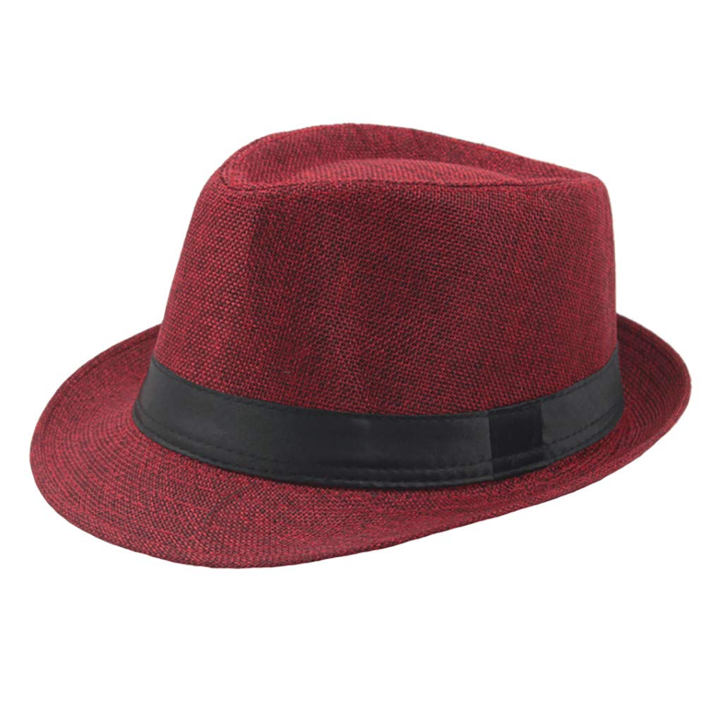 Men's Linen Sun Hat - Breathable Jazz Baseball Cap for Outdoor Activities, Summer Beach, Golf & Casual Wear | CurlyStraw Hoop Head Hat