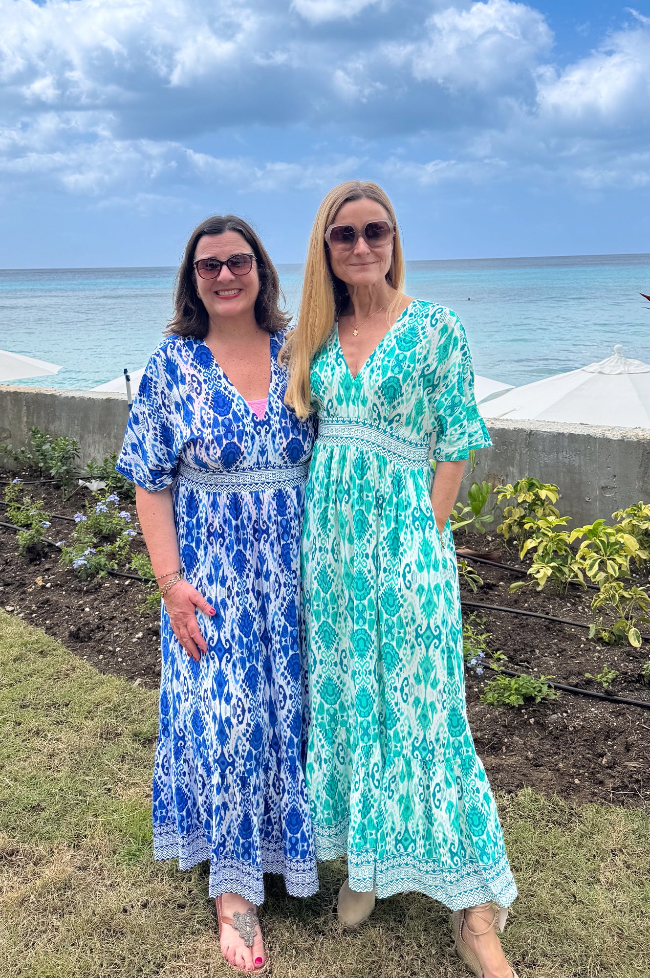 Lena EcoVero™ Sustainable Women's Dress - Blue and White Ikat Print | Perfect for Summer Outfits, Beach Vacations & Casual Wear