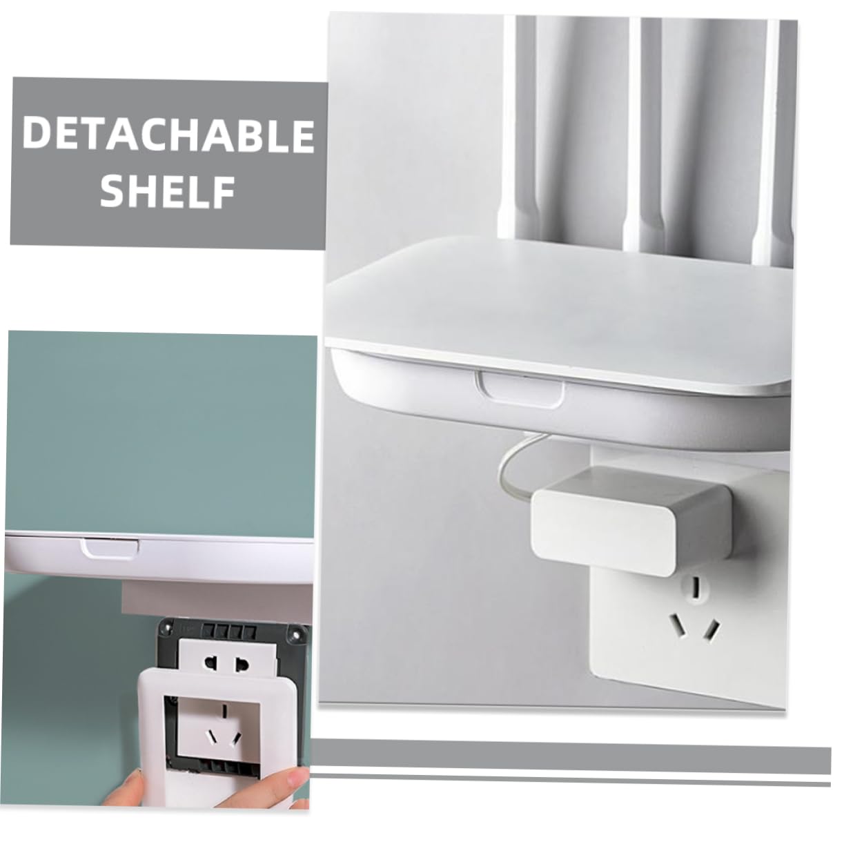 Space-Saving Wall Outlet Organizer - No Drill Required Cord Holder | Elegant Wire Management for Home & Office | Perfect for Bedroom, Kitchen, Living Room Organization