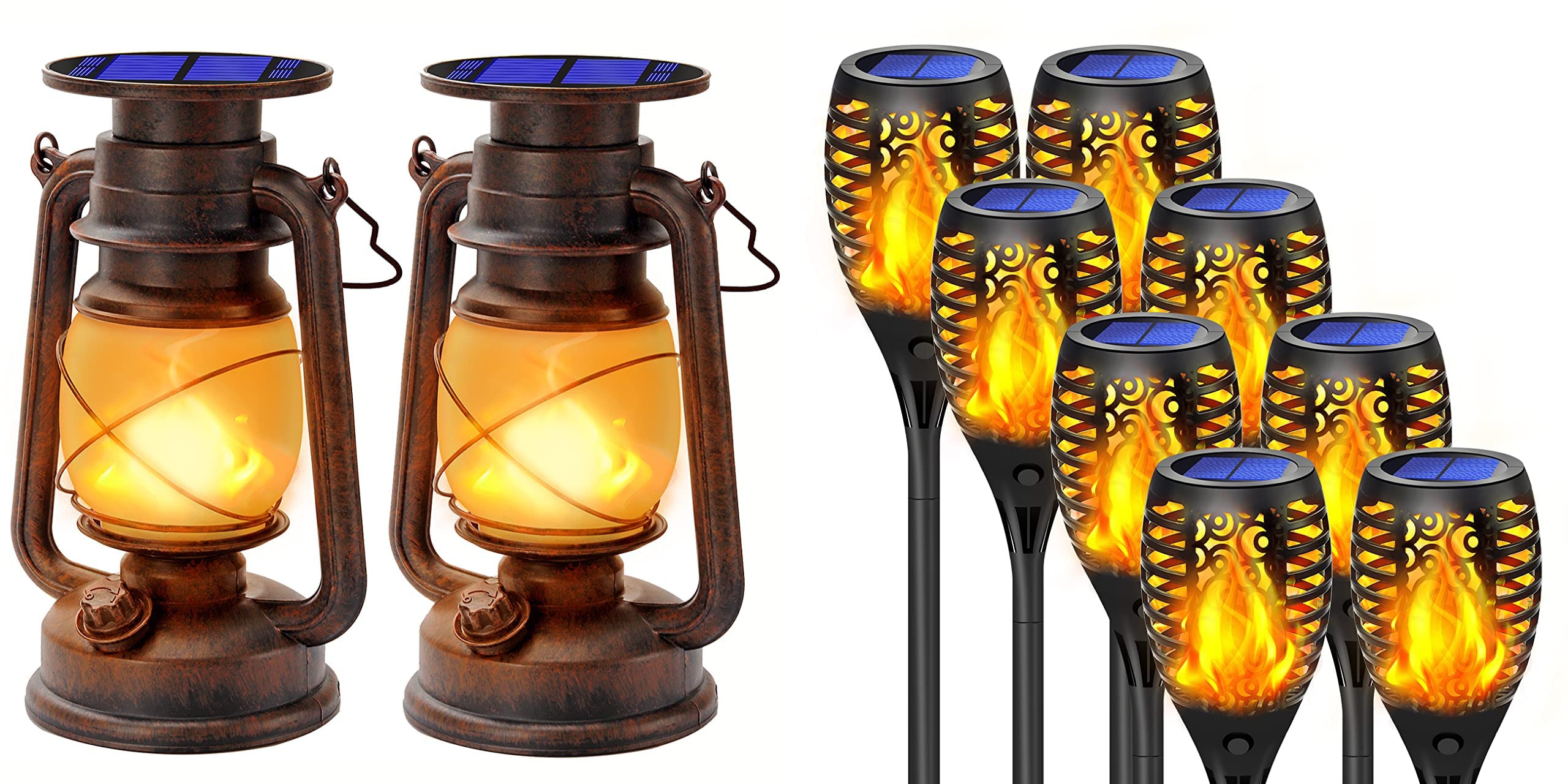 Marlrin Solar Lights Outdoor, Waterproof Flickering Flame Landscape Lighting for Garden, Patio, Yard - Perfect for Pathways, Decks, and Backyard Ambience