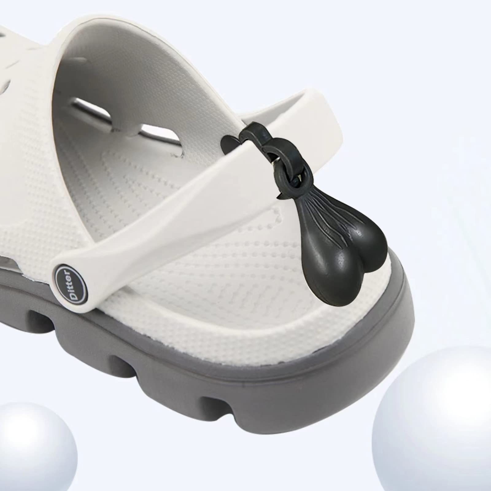 2 Pack Silver Shoe Charm Balls - Funny Shoe Accessories for Sneakers & Boots - Unique Birthday Gift for Friends - Perfect for Parties, Gifts & Fashion Statement