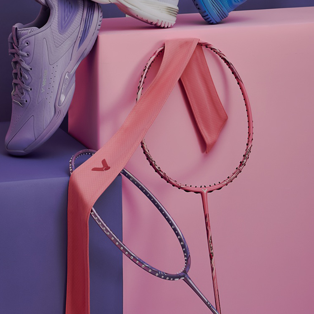 Victor SP505CPS Sport Headband - Breathable Sweatband for Running, Yoga & Workouts - Flamingo Pink - Capsule Collection - Perfect for Gym, Tennis & Outdoor Activities