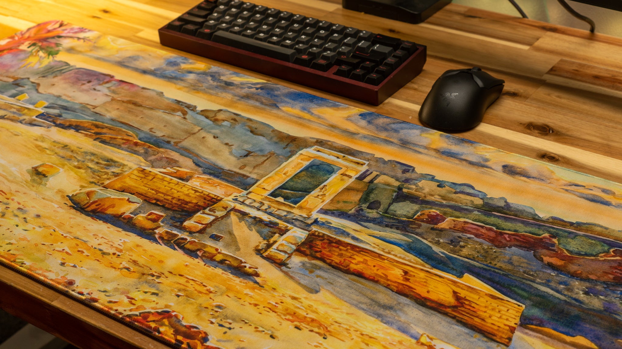 Limited Edition History with Kayleigh Dendera Temple of Hathor XL Mouse Pad - Content Creator Collaboration Desk Mat for Gamers & Office Use