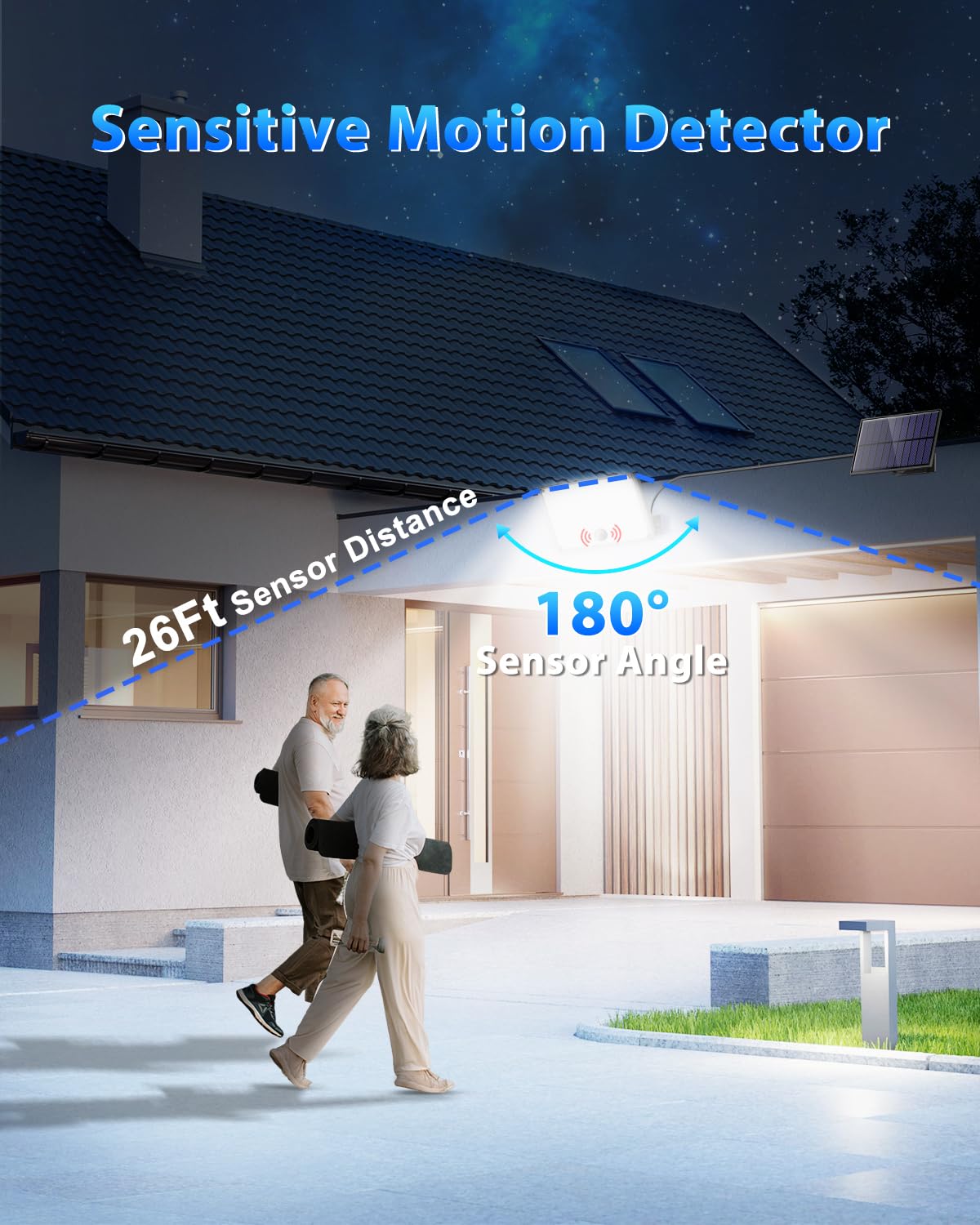 4 Pack Solar Motion Sensor Outdoor Lights with Remote Control - IP65 Waterproof, 172 LED Solar Flood Lights for Yard, Patio, Garden, Garage - Perfect for Pathway Lighting, Security Illumination, and Landscape Decoration