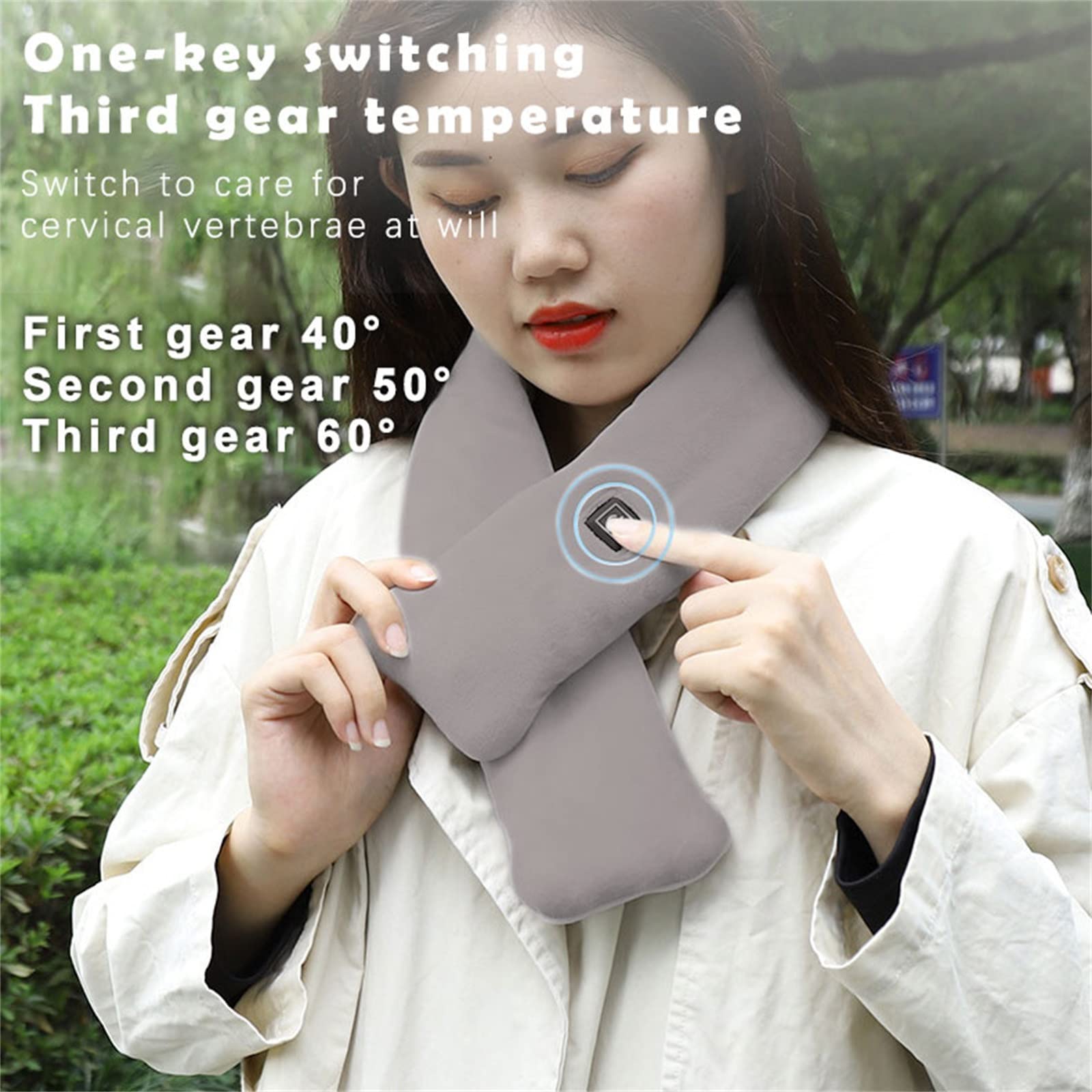 USB Rechargeable Electric Heated Scarf for Women & Men - Soft Winter Warmth Therapy Scarf with Smart Heating - Perfect for Outdoor Activities, Commuting, and Cold Weather Comfort