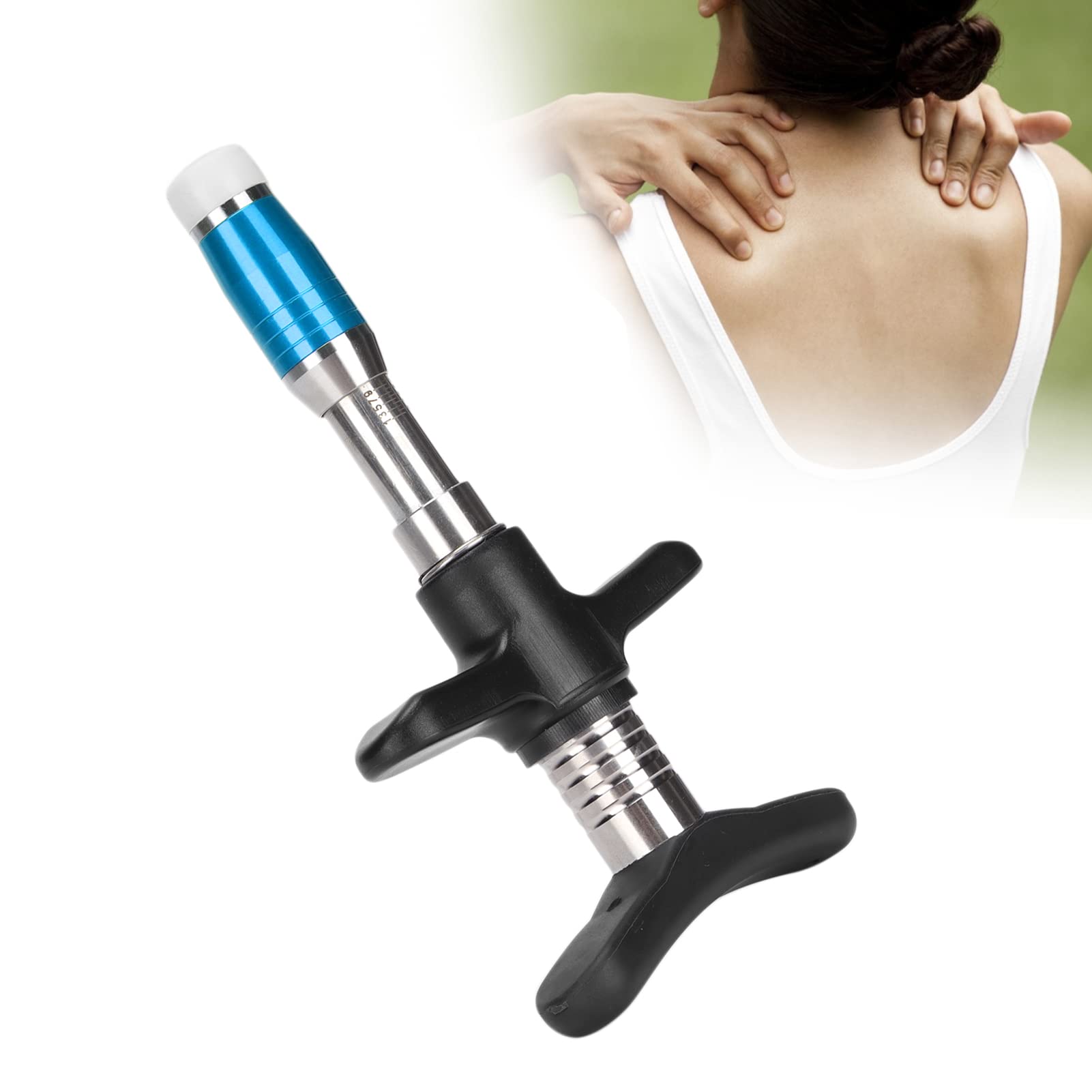 ANGGREK Chiropractic Tool - 10-Level Manual Spinal Massager for Back Pain Relief & Muscle Relaxation | Portable Adjusting Device for Neck, Shoulder & Spine | Home & Office Use (Blue)