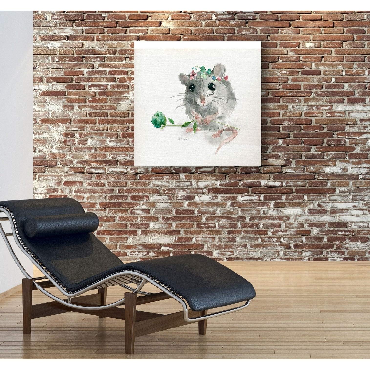 Wexford Home Garden Critter Mouse Gallery Wrapped Canvas Wall Art - Hand-Painted Animal Decor for Living Room, Bedroom & Nursery - Perfect for Home, Office & Gift Giving