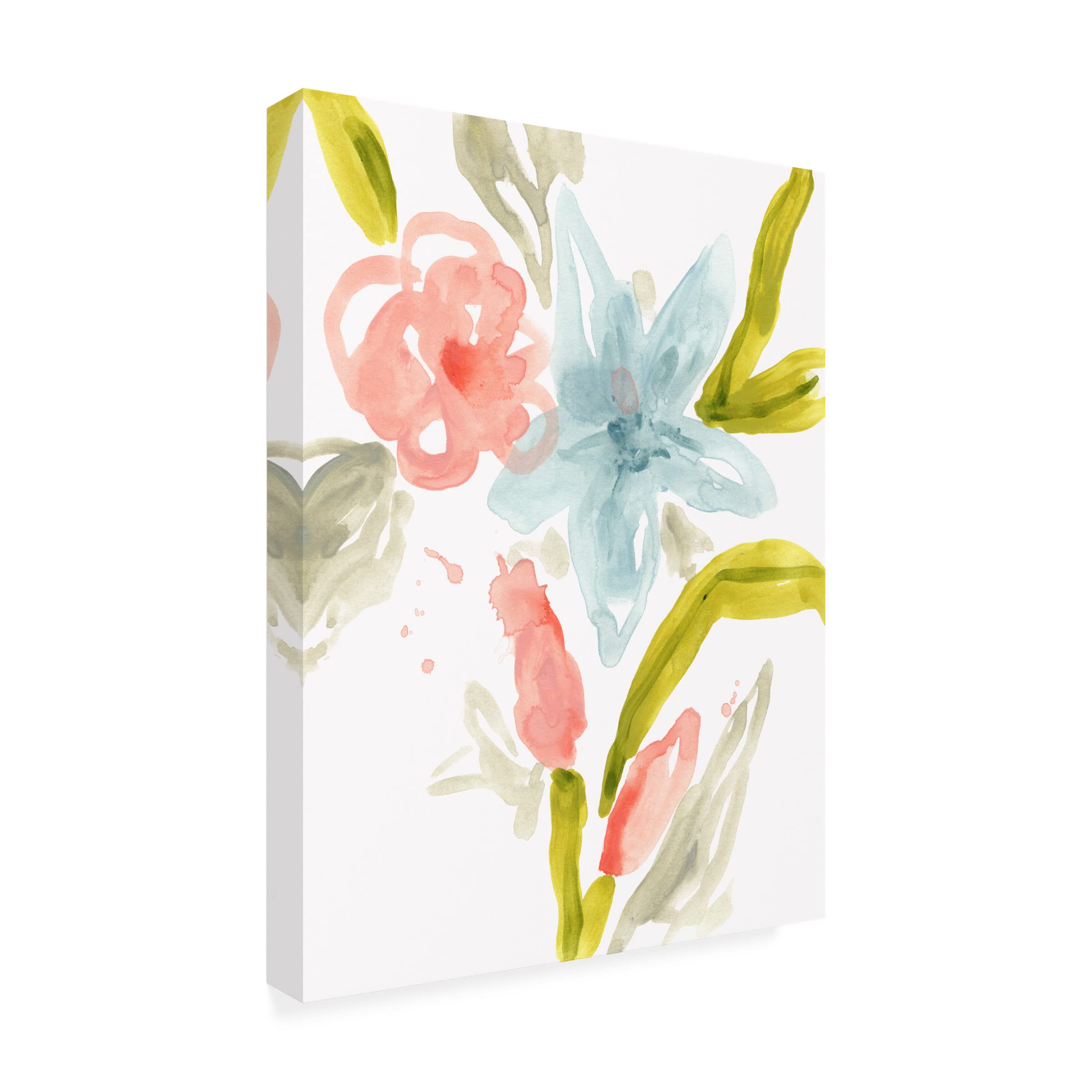 Trademark Fine Art 'Floral Sonata II' Canvas Wall Art Print by June Erica Vess - Vibrant Floral Painting for Living Room, Bedroom & Office Decor