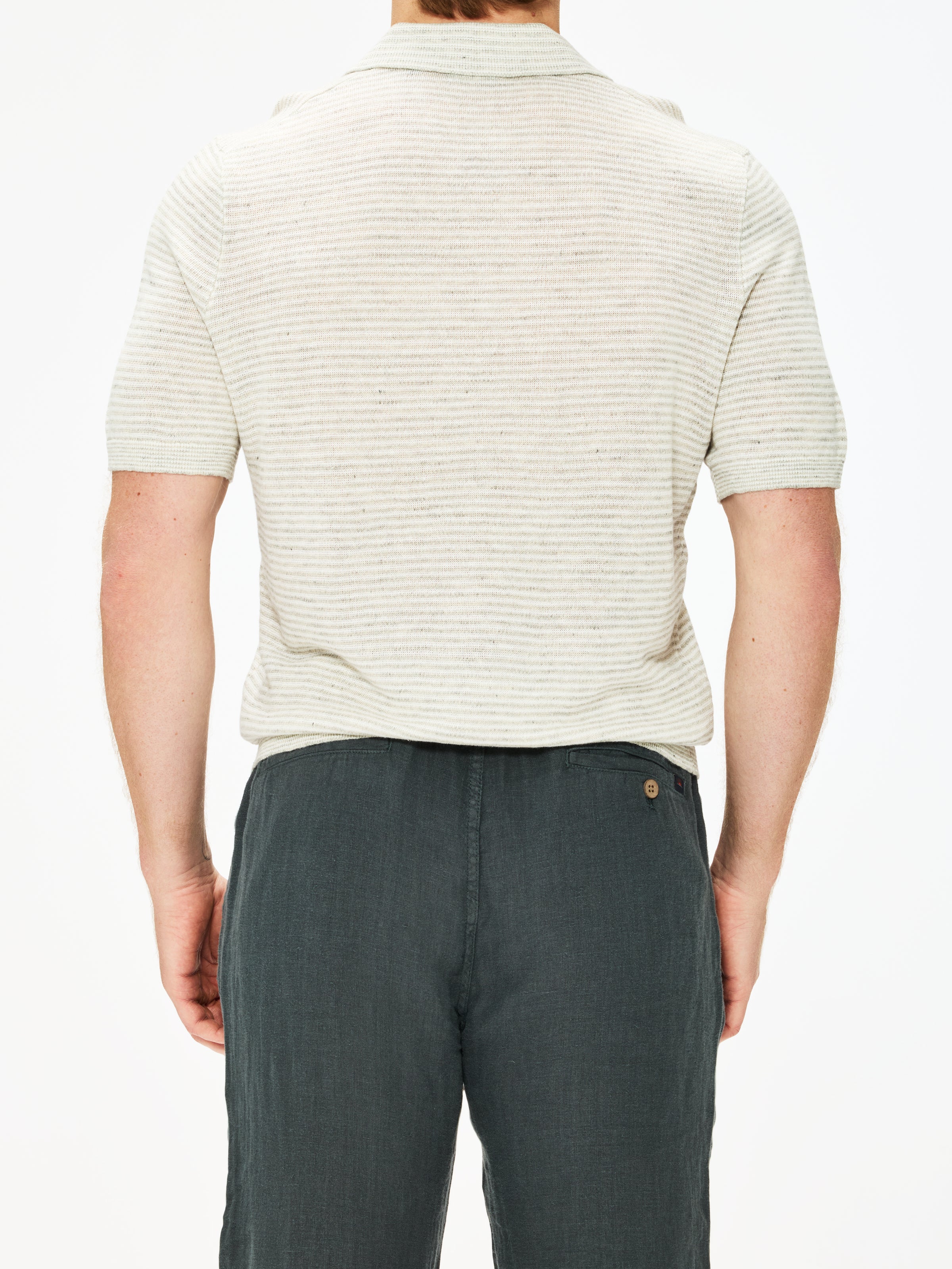 Faherty Men's Short Sleeve Linen Sweater Polo Shirt - Breathable Summer Casual Wear for Beach, Vacation & Outdoor Activities