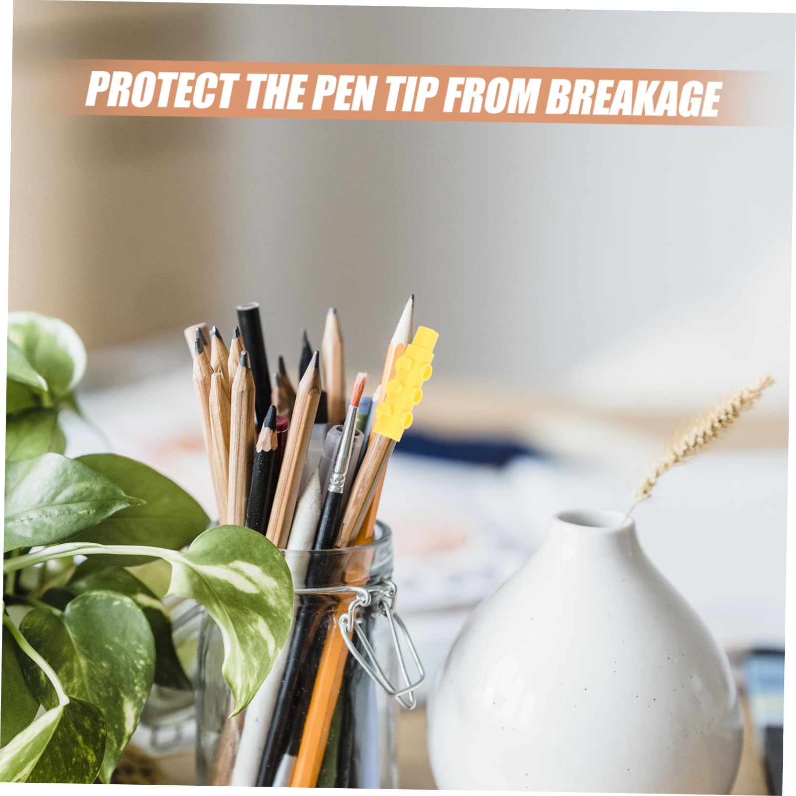 Extendable Pencil Caps 8-Pack - Anti-Scratch & Drop-Resistant for Kids - Perfect for School & Art