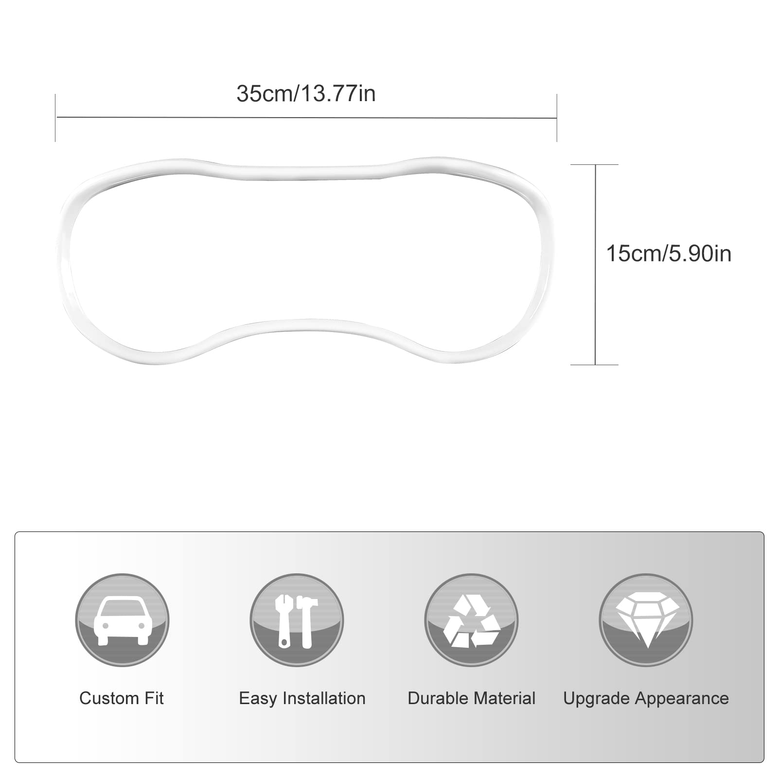 2015-2024 Dodge Charger ABS White Dashboard Trim - Voodonala Center Console Charger Accessory | Interior Upgrade for Car Dash & Instrument Panel | Perfect for Daily Driving & Road Trips