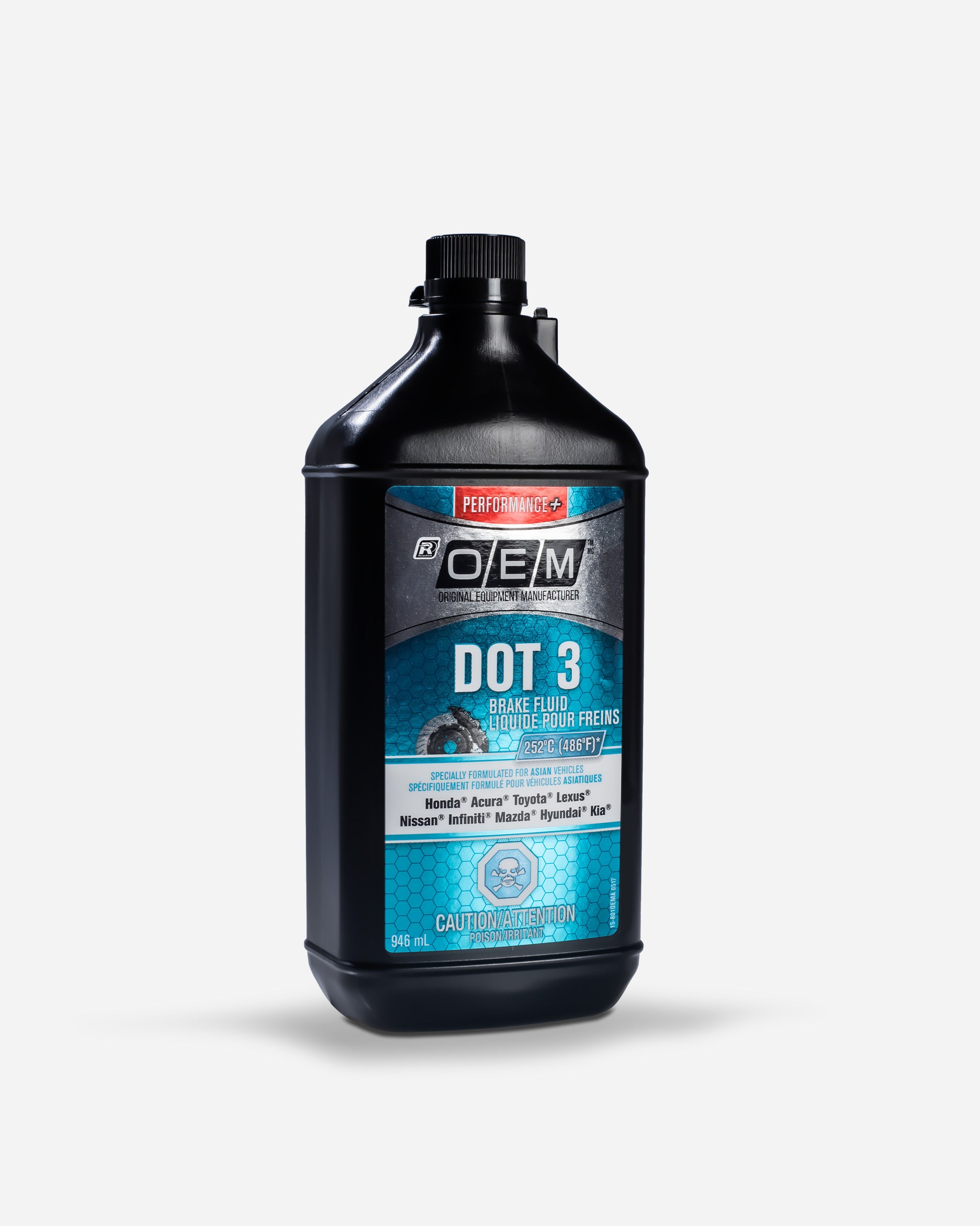 Adam's x Recochem OEM DOT 3 Brake Fluid for Asian Vehicles - 1 Quart (32 oz) - High Performance Brake Fluid for Honda, Toyota, Nissan, Hyundai - Perfect for Daily Driving & City Commuting