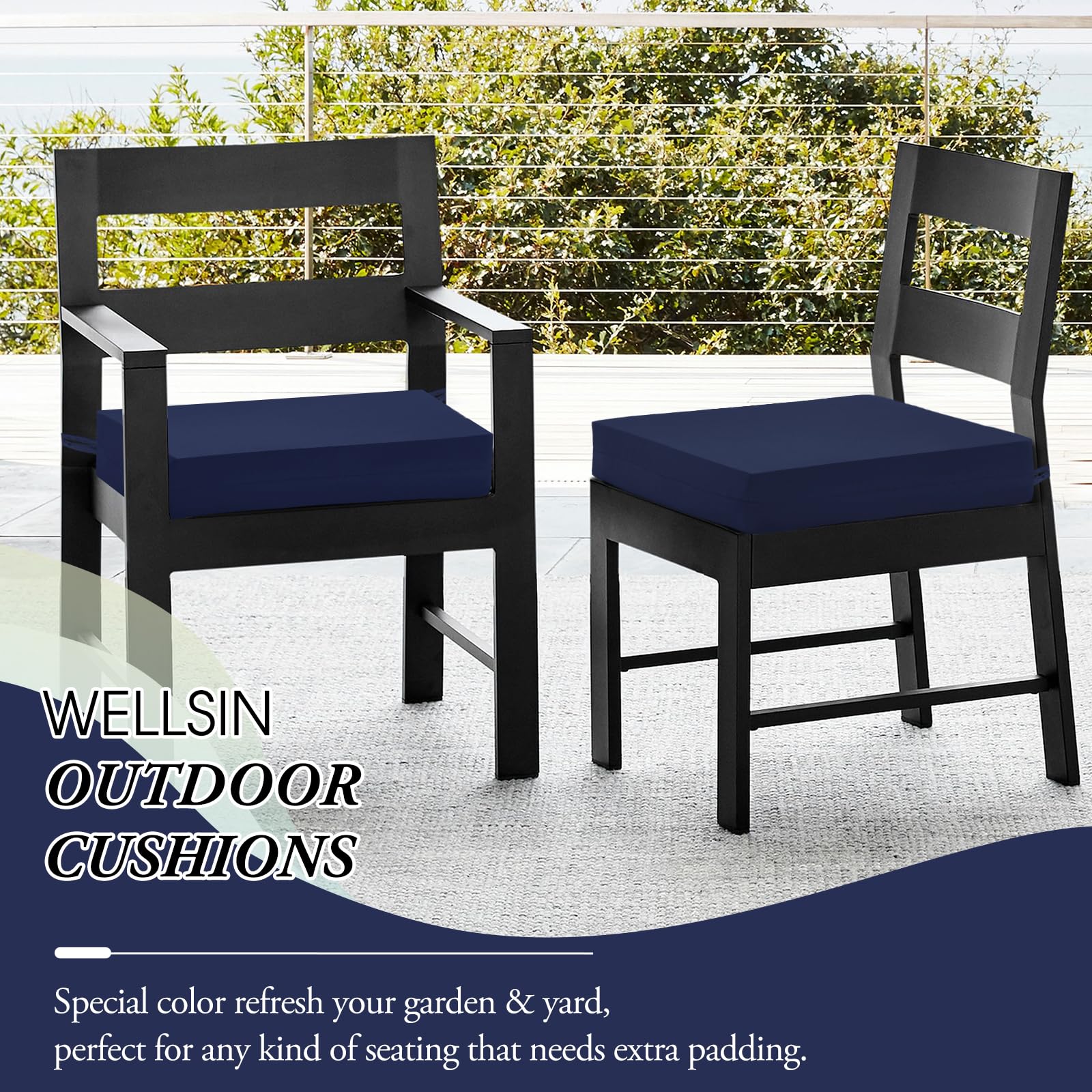 Waterproof Outdoor Chair Cushions Set of 4 - 18.5