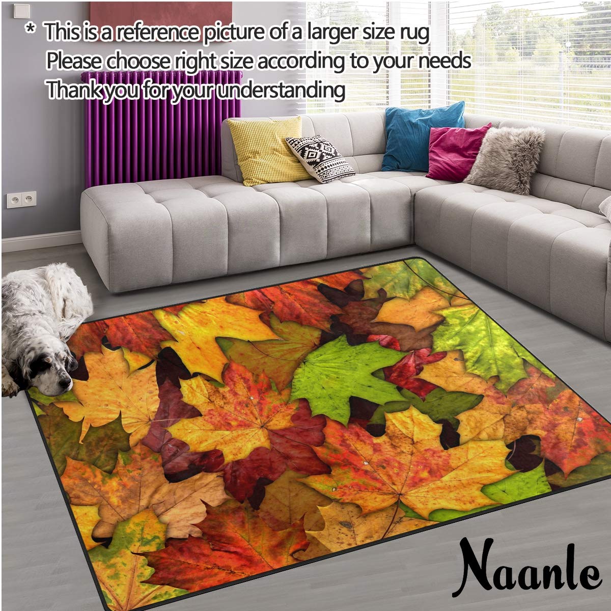 Non-Slip Thanksgiving Themed Area Rug - 1.7' x 2.6' (20x31 Inches) Soft Maple Nursery Rug for Living Room, Dining Room, Bedroom & Kitchen - Perfect as Floor Carpet, Yoga Mat & Holiday Decor