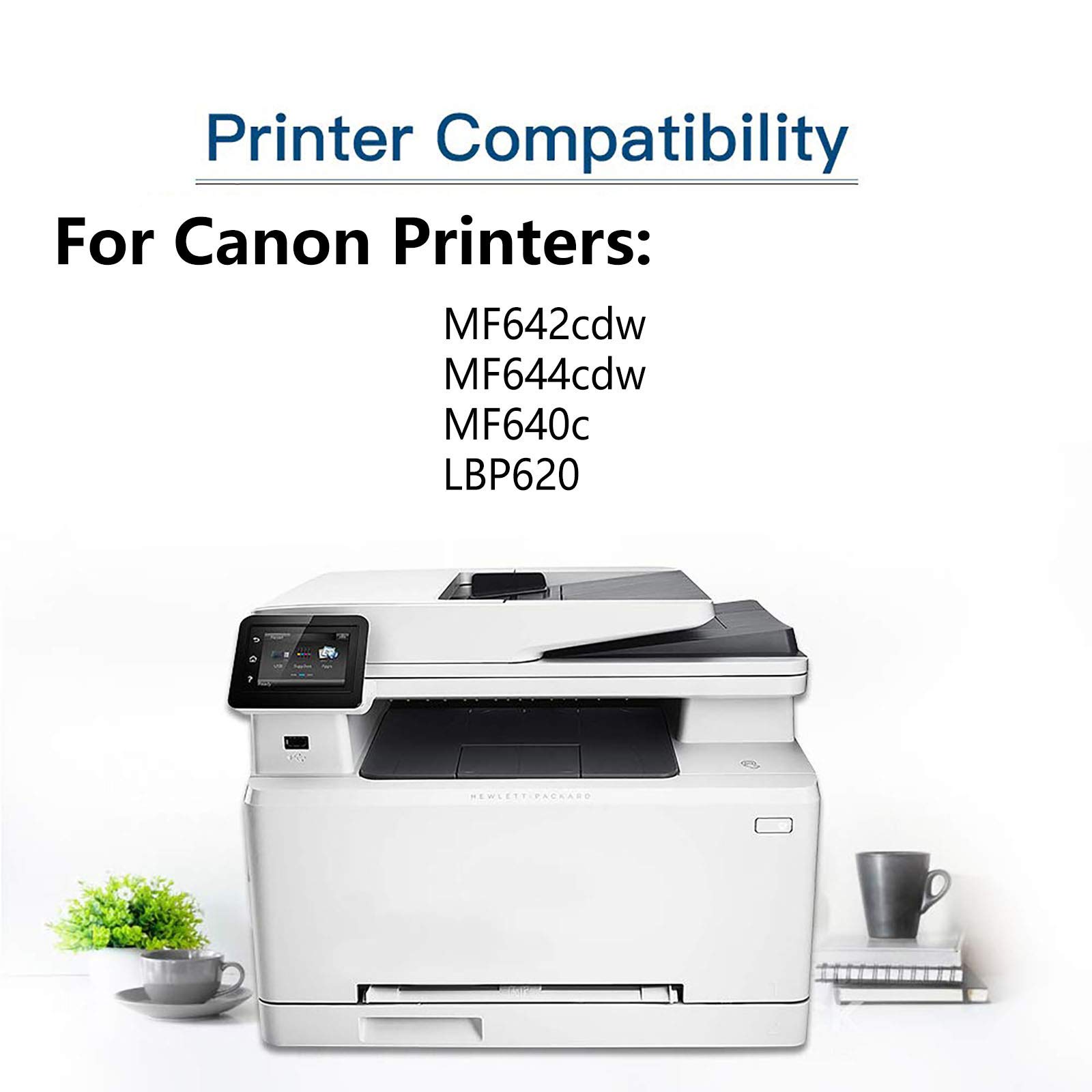 8-Pack (2BK+2C+2Y+2M) High-Yield Compatible Toner Cartridge Replacement for Canon CRG-054 - Works with Canon imageCLASS MF642cdw/MF644cdw/MF640c/LBP620 Printers - Perfect for Office & Home Printing Needs