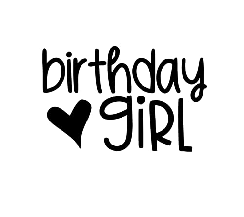 Birthday Girl Iron On Decal - DIY Birthday Gift Iron On Transfer for Tshirts - Vinyl Patch for Birthday Party Shirts (Black) - Perfect for Birthday Celebrations, DIY Gifts & Custom Apparel