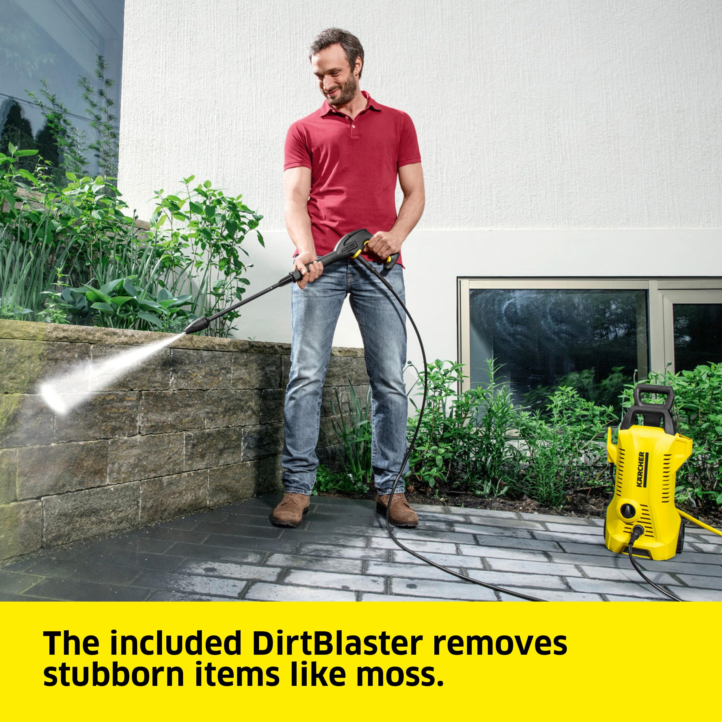 Kärcher K2 Power Control Electric Pressure Washer - 2000 PSI, 1.45 GPM, 25 ft Hose with 2 Spray Wands for Home Cleaning, Driveway, Deck & Patio Washing