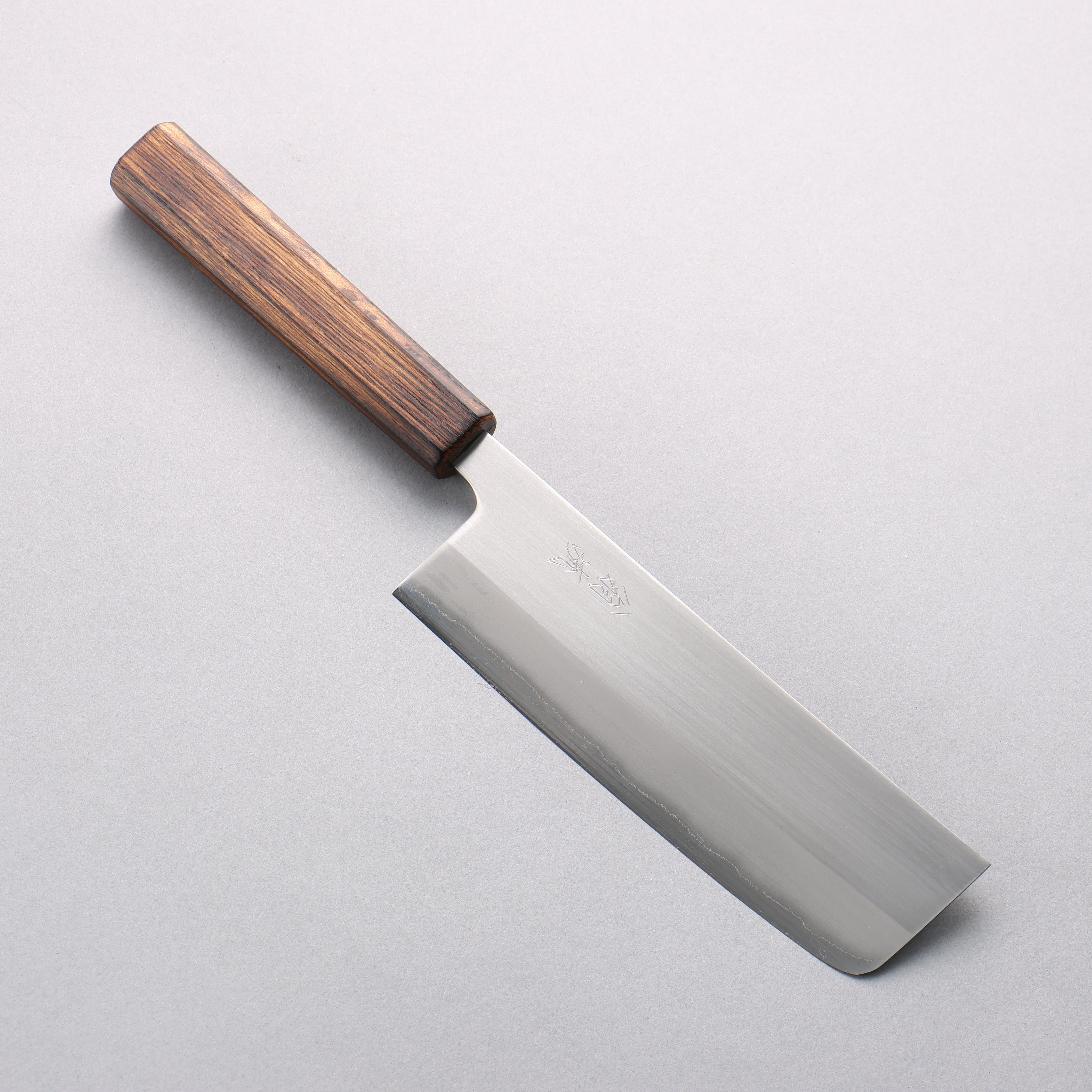 Premium OUL White Steel No.1 Nakiri Knife 165mm - Japanese Vegetable Knife with Burnt Oak Handle - Perfect for Sushi, Vegetables & Asian Cuisine
