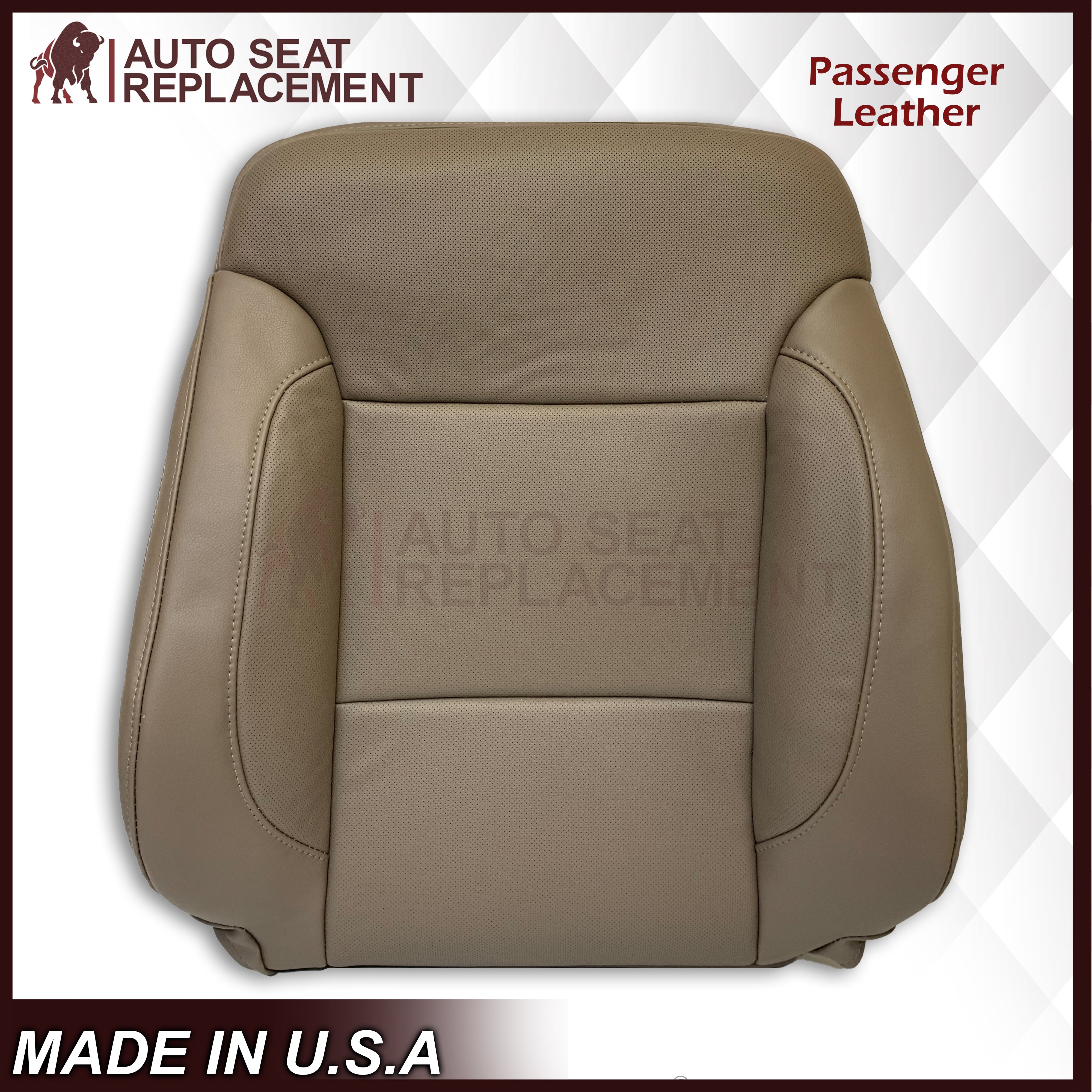 2014-2019 Chevy Silverado GMC Yukon Tahoe Suburban Perforated Leather Seat Covers - Tan Replacement Covers for Comfort & Style - Perfect for Road Trips & Daily Commutes