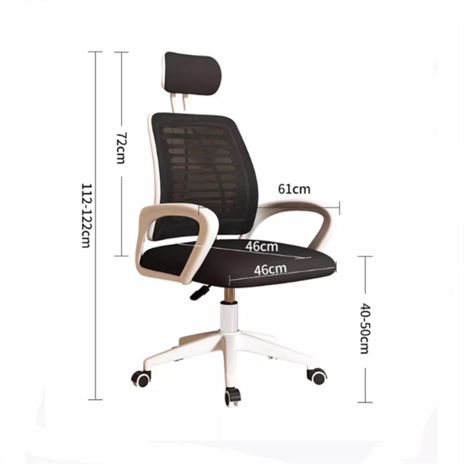 Ergonomic Office Chair with Adjustable Headrest & Lumbar Support - High Back Mesh Desk Chair for Home Office, Gaming & Work - Comfortable Breathable Computer Chair (Gray) - Perfect for Long Work Hours, Online Meetings & PC Gaming Sessions