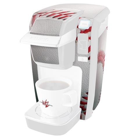 Premium Vinyl Decal Skin Compatible with Keurig K10 & K15 Mini Plus Coffee Makers - Baseball Design (Coffee Maker Not Included) - Perfect for Home, Office & Kitchen Decor