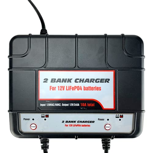 Banshee Lithium LiFePO4 12V 5AMP Battery Charger and Maintainer with Eyelet Connectors - Perfect for Marine, RV, and Power Sports Battery Maintenance