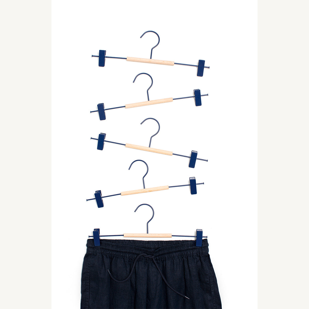 5-Pack Clip Hangers for Pants, Skirts & Scarves - Space Saving Closet Organizer for Home & Travel
