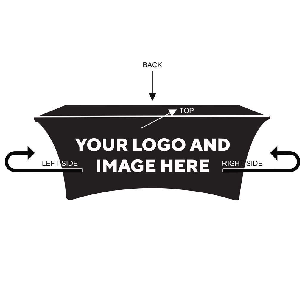 8FT Spandex Stretch Tablecloth - Custom Printed Trade Show Table Cover for Exhibits, Conventions & Events | Durable, Wrinkle-Free Fabric for Professional Displays
