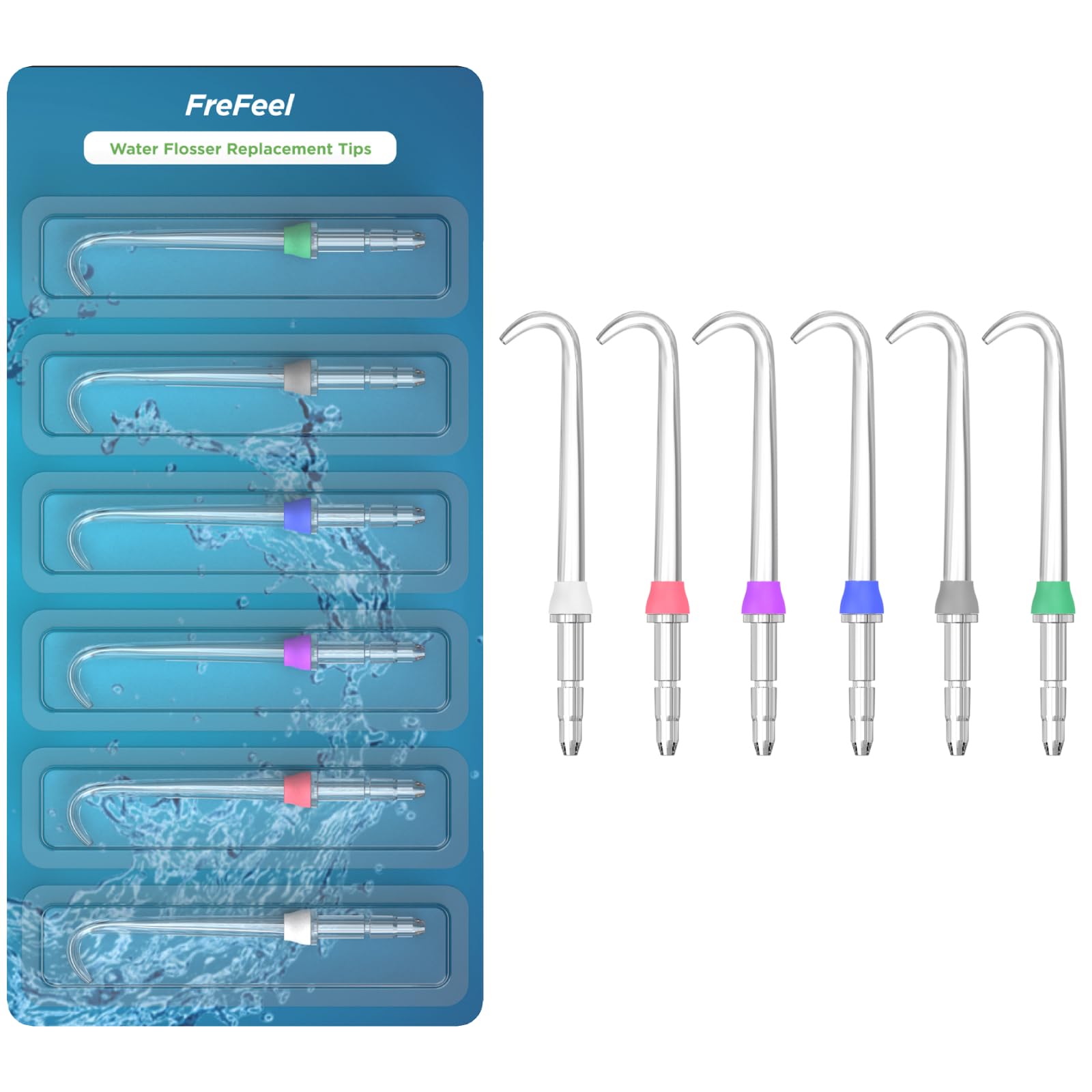Waterpik Replacement Heads & Implant Denture Tips (6-Pack) - Perfect for Water Flosser Oral Care at Home or Travel