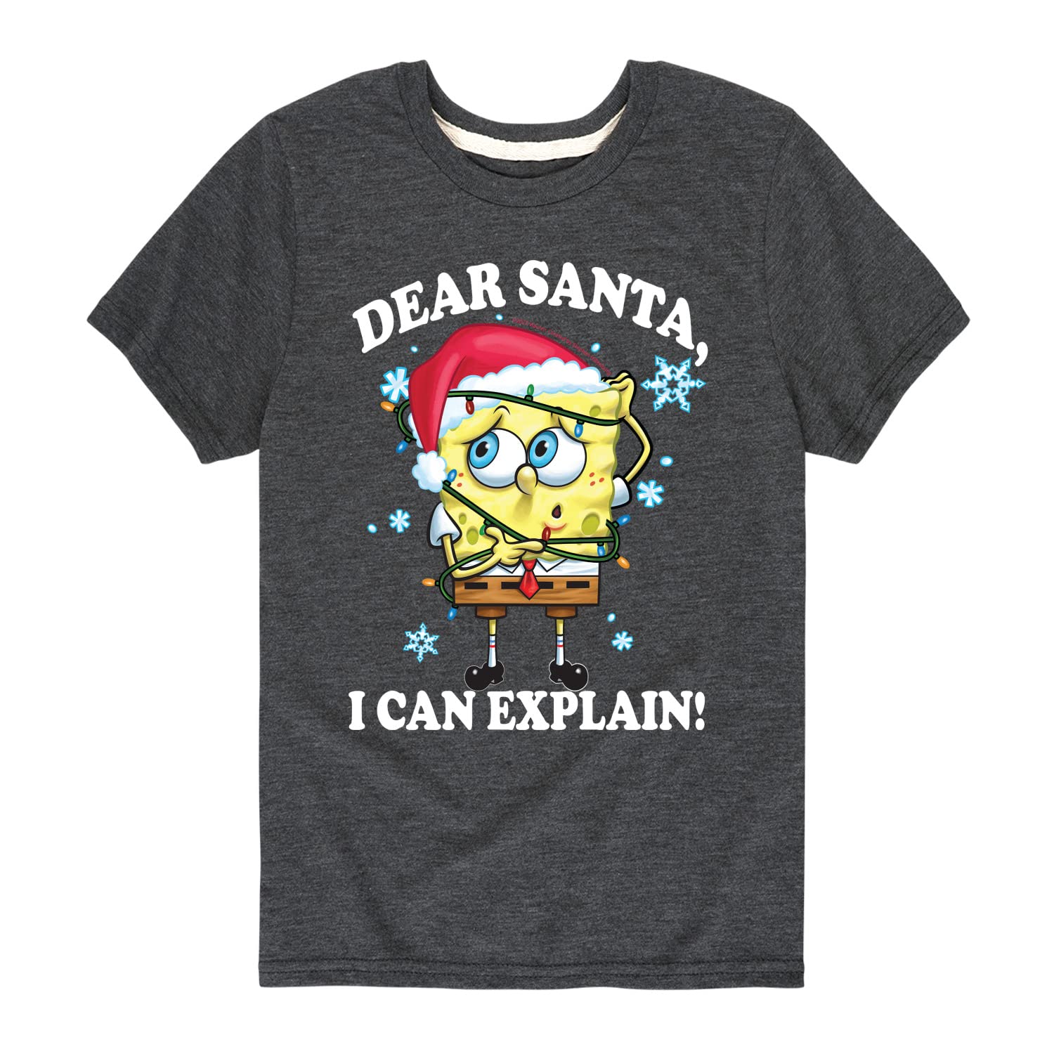 SpongeBob SquarePants Dear Santa Graphic T-Shirt for Toddlers & Kids - Soft Cotton Short Sleeve Tee - Fun Christmas Gift & Holiday Outfit